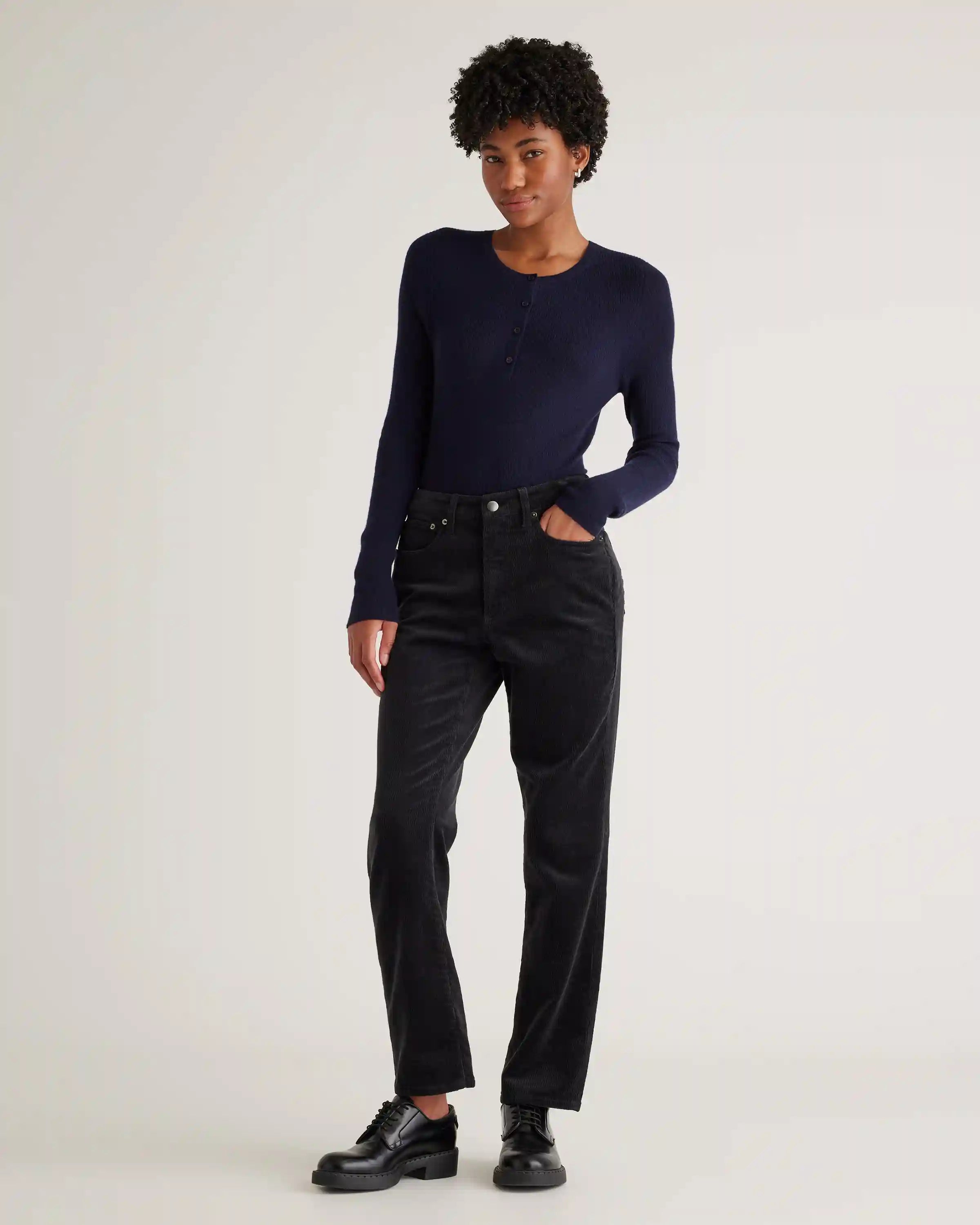 Organic Stretch Corduroy Straight Leg Pants