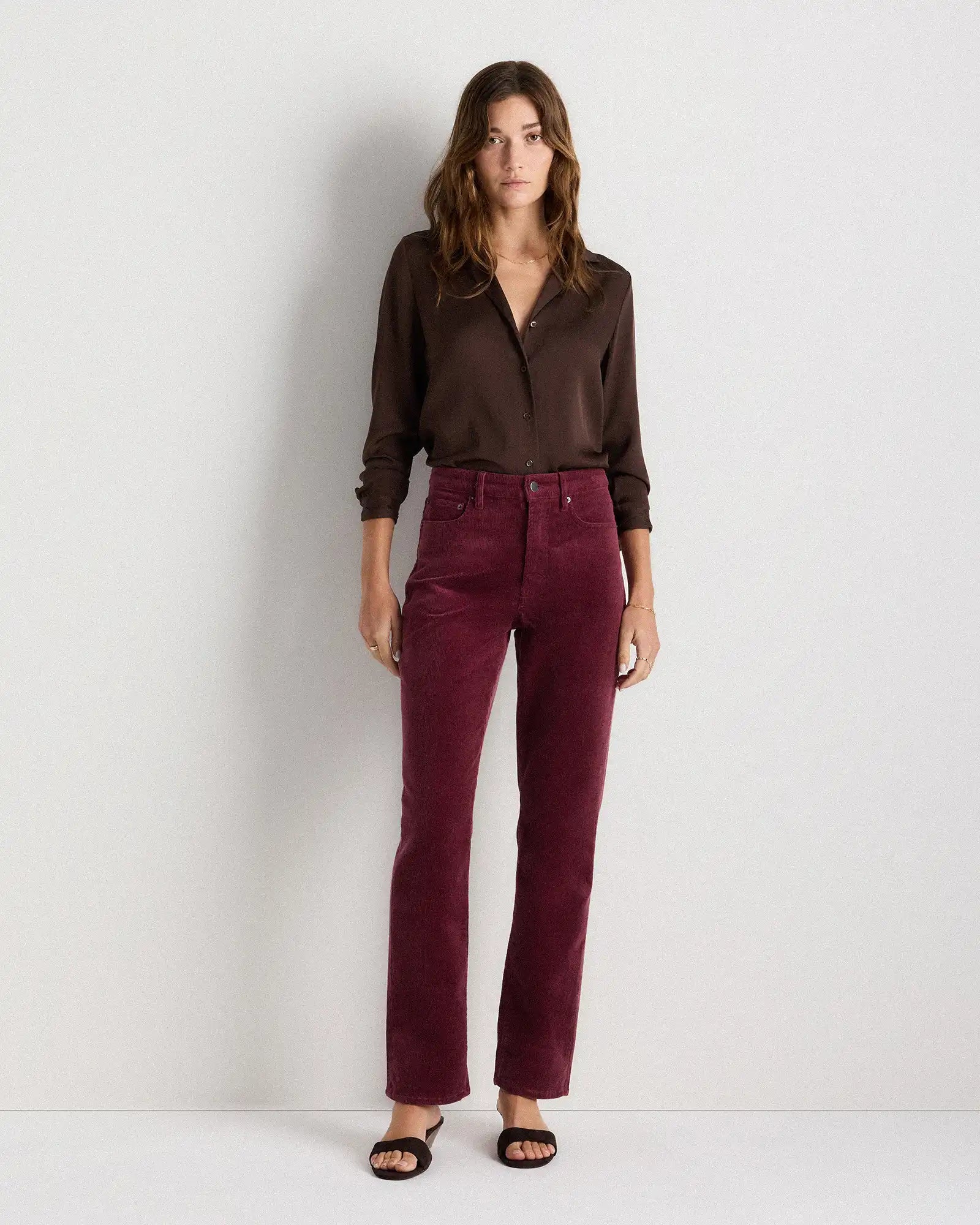 Organic Stretch Corduroy Straight Leg Pants