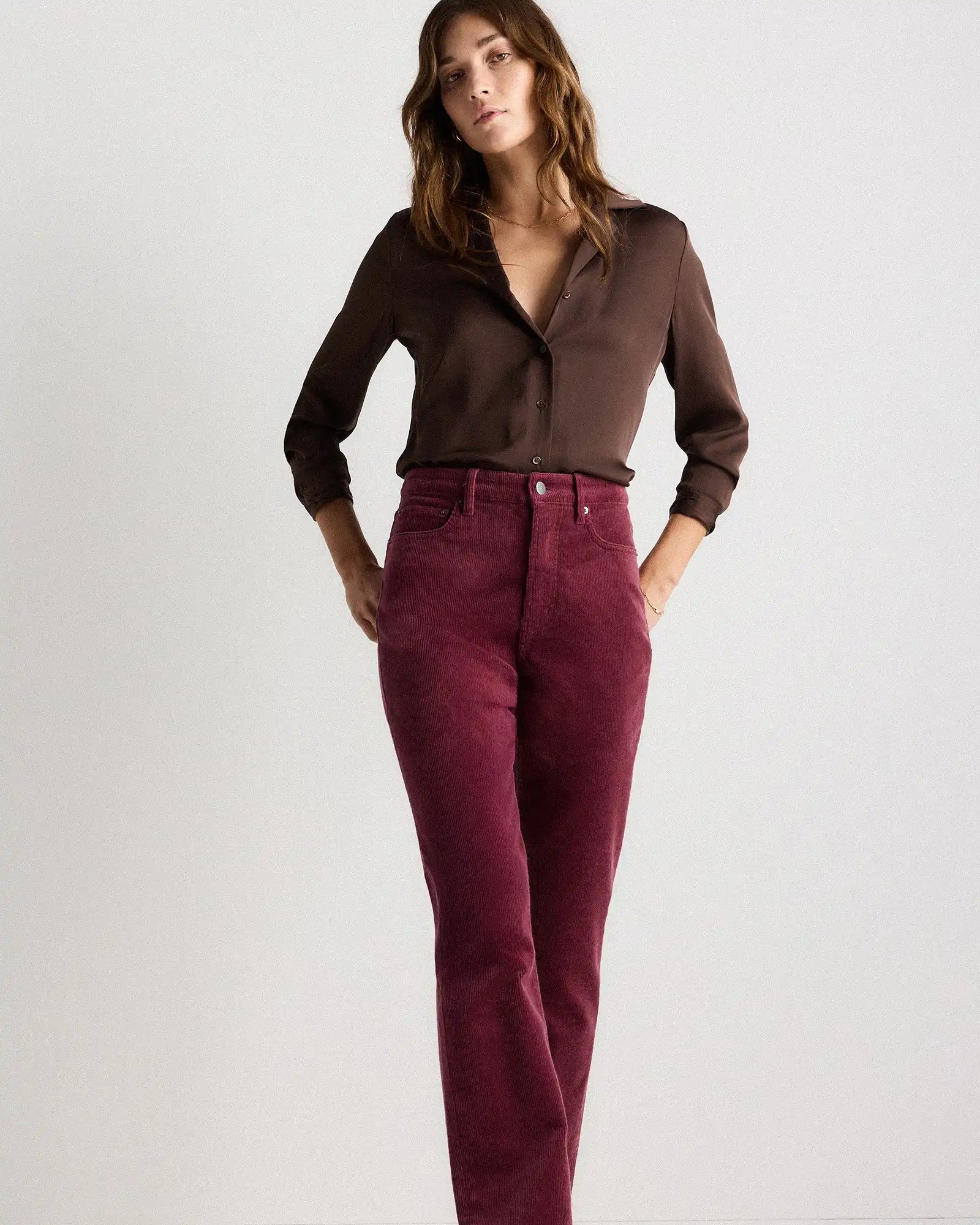 Organic Stretch Corduroy Straight Leg Pants