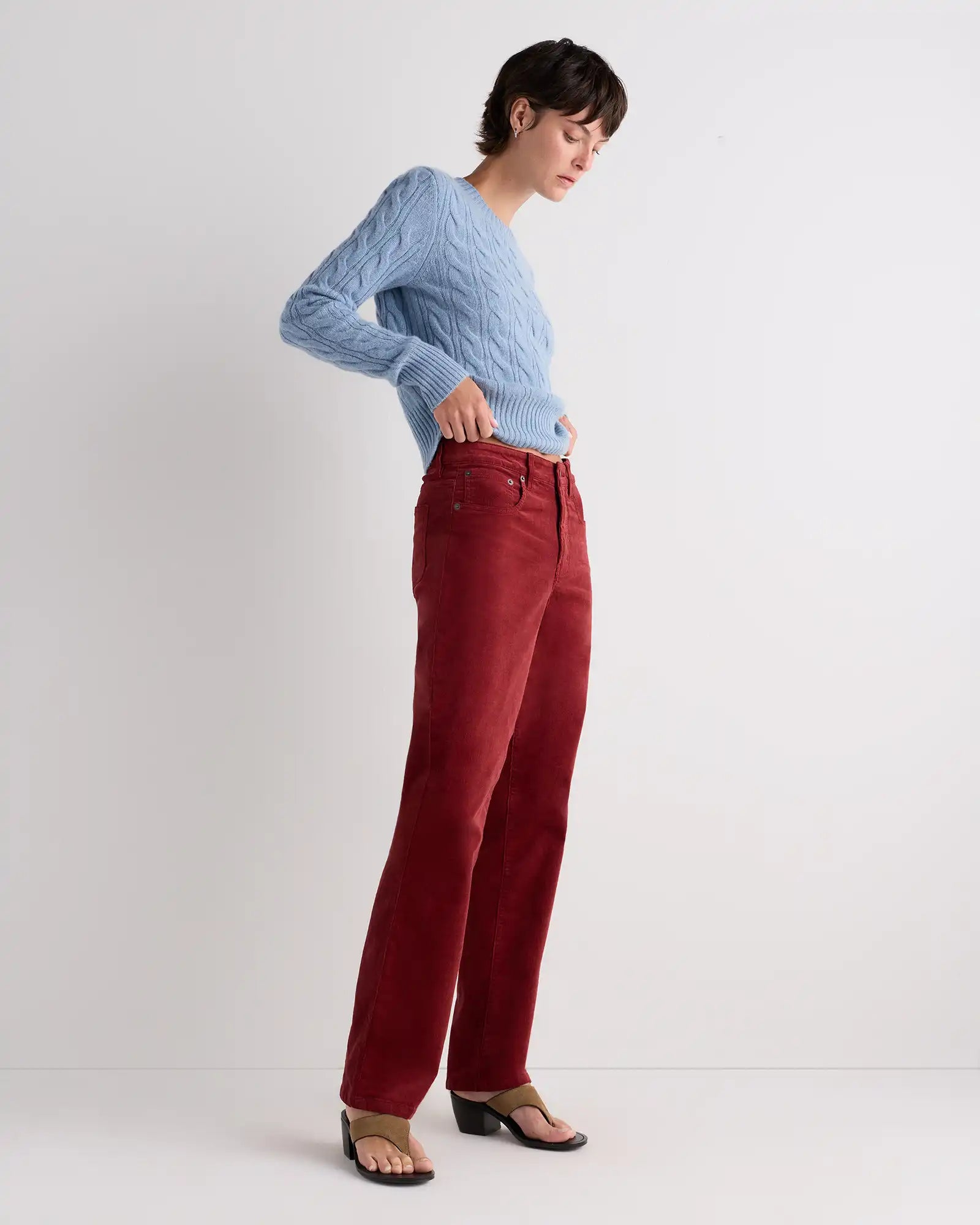 Organic Stretch Corduroy Straight Leg Pants