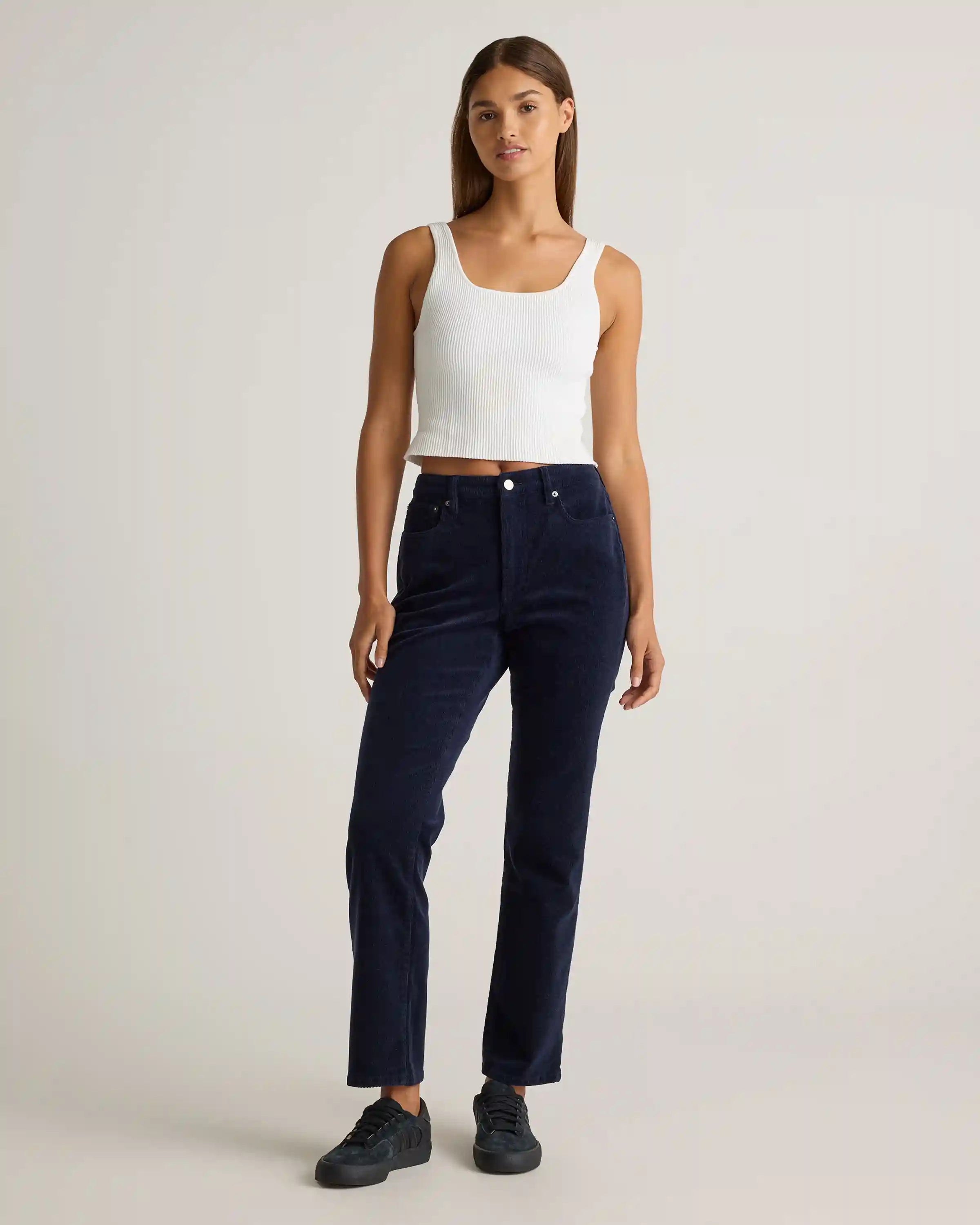 Organic Stretch Corduroy Straight Leg Pants