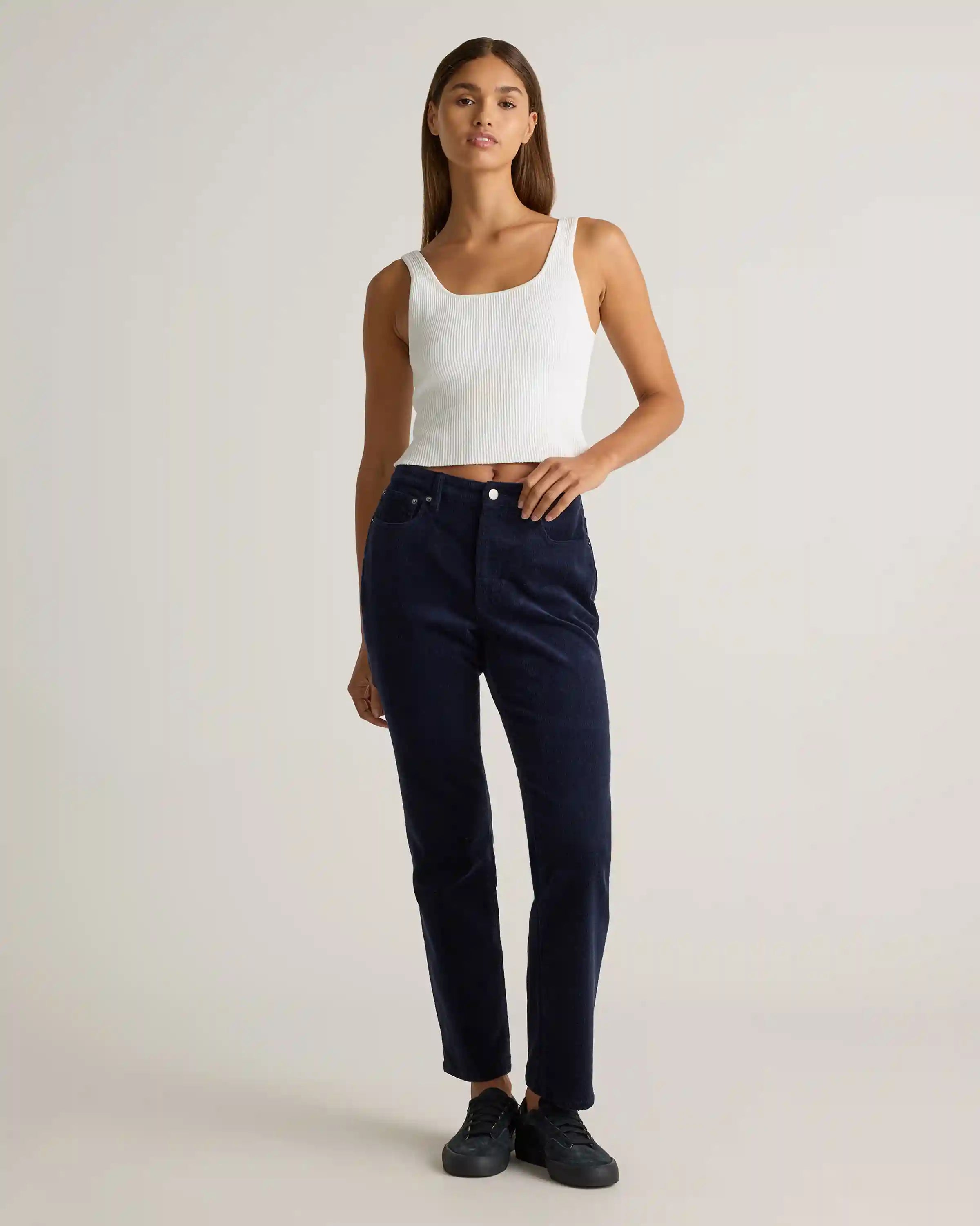 Organic Stretch Corduroy Straight Leg Pants