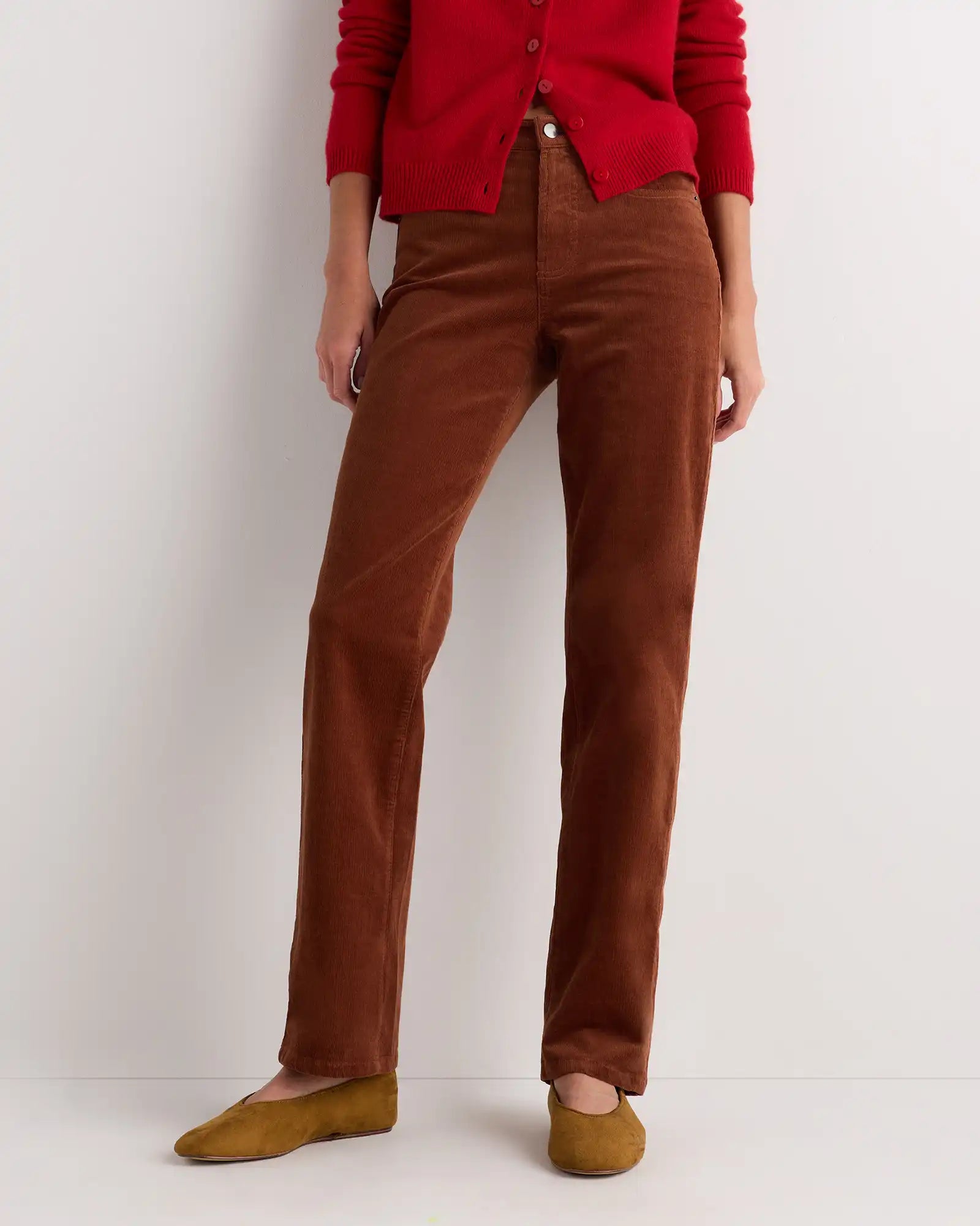 Organic Stretch Corduroy Straight Leg Pants
