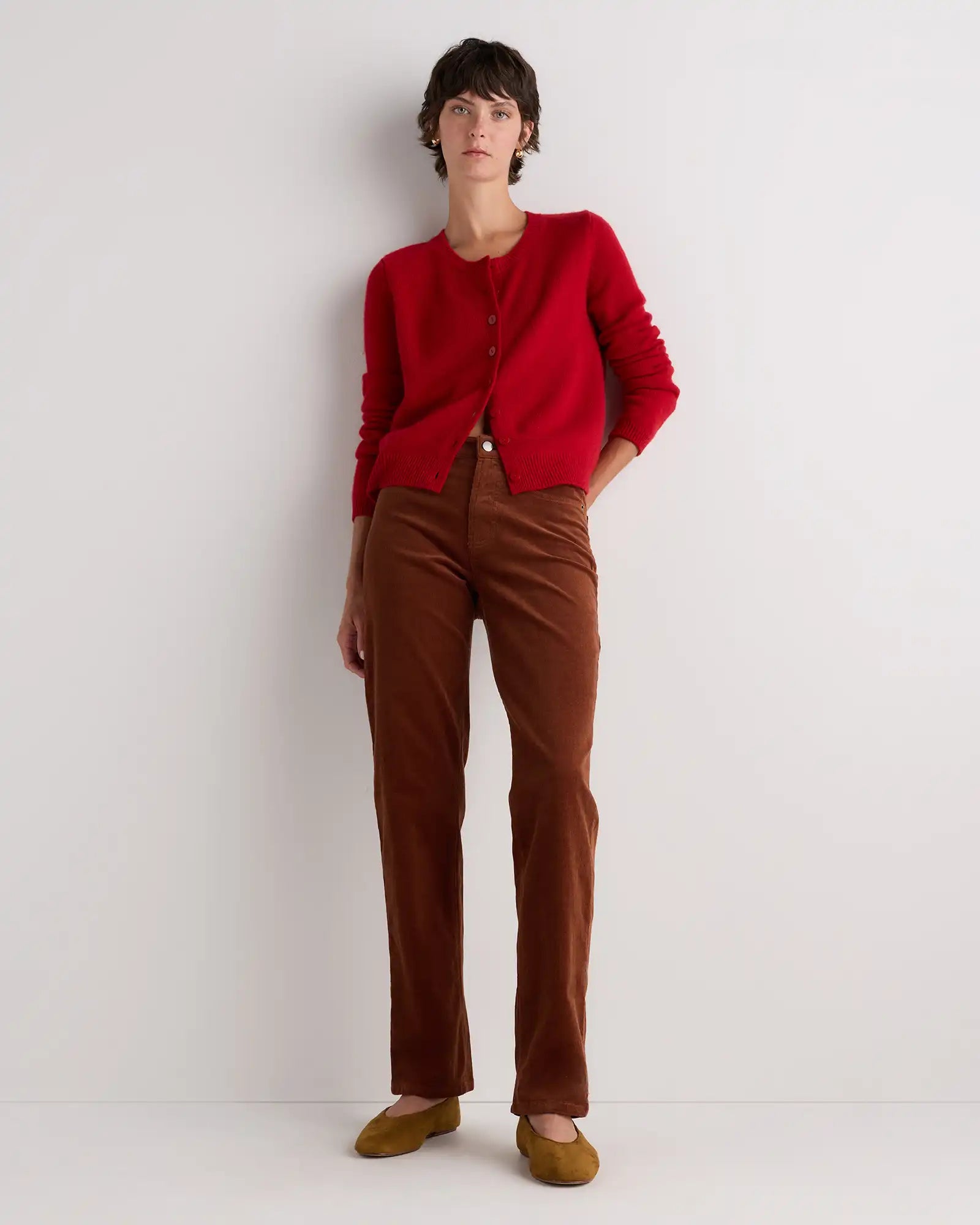 Organic Stretch Corduroy Straight Leg Pants