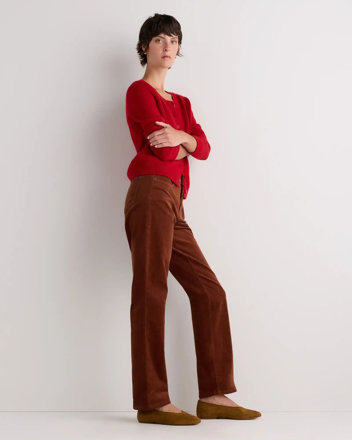 Organic Stretch Corduroy Straight Leg Pants