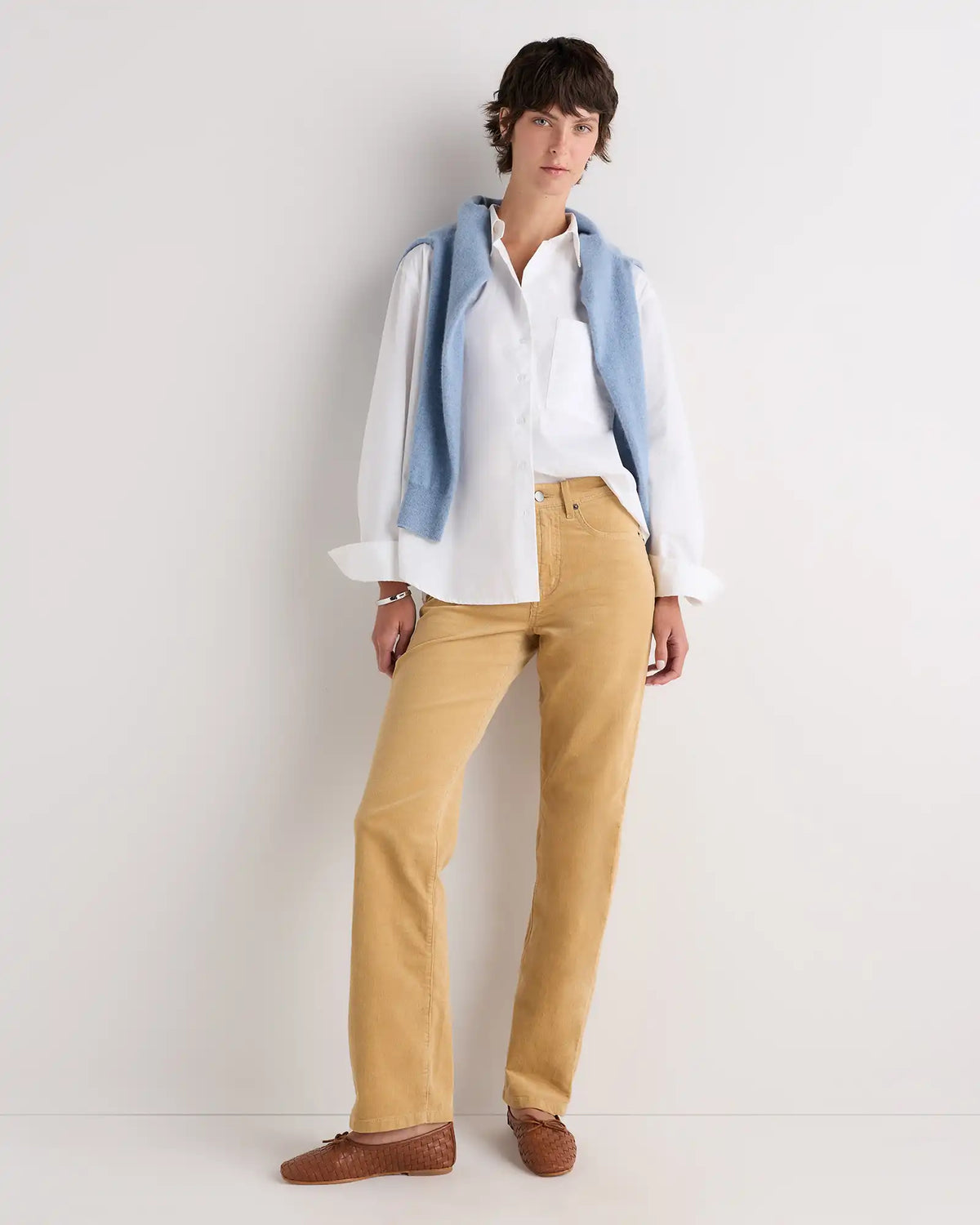 Organic Stretch Corduroy Straight Leg Pants
