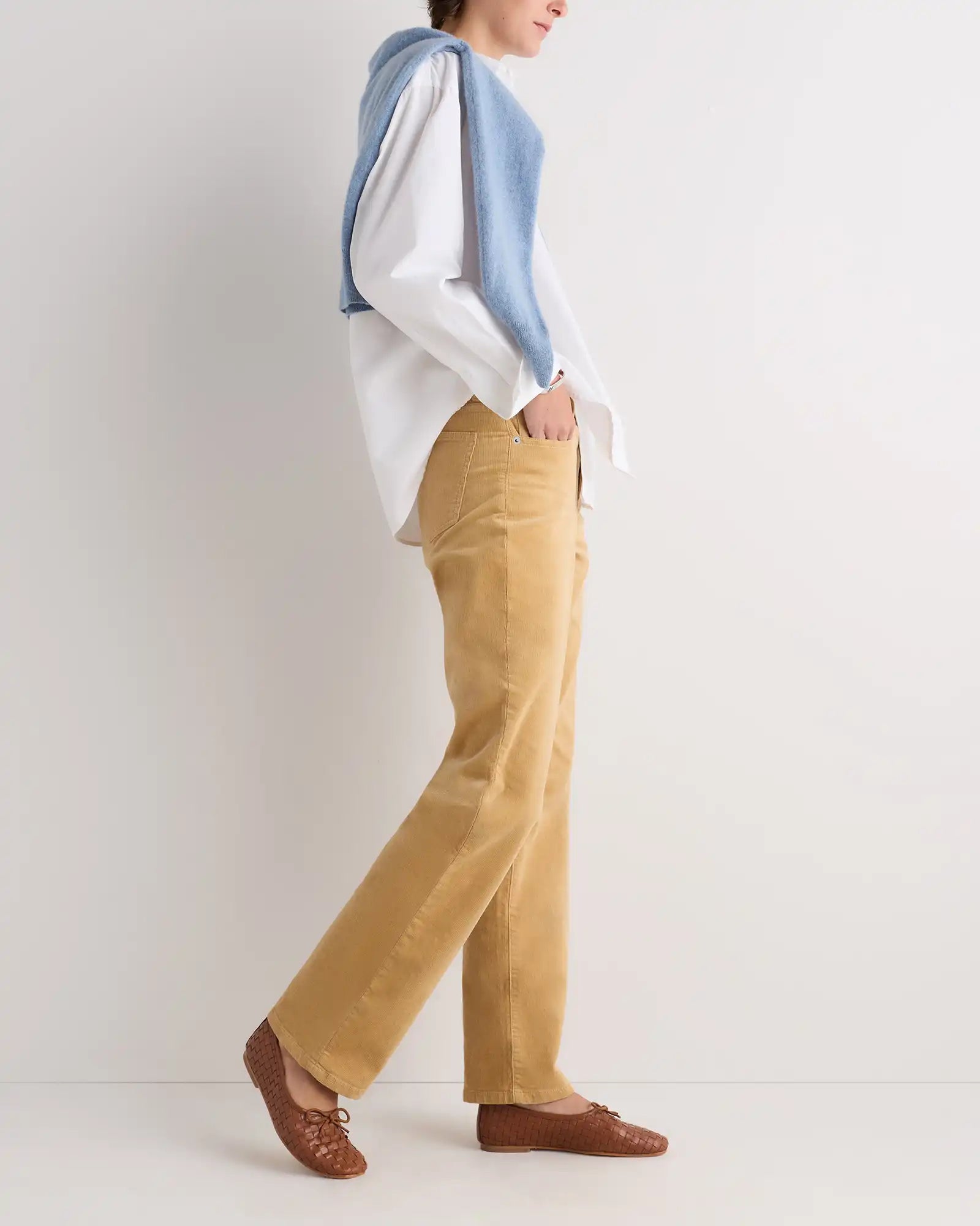Organic Stretch Corduroy Straight Leg Pants