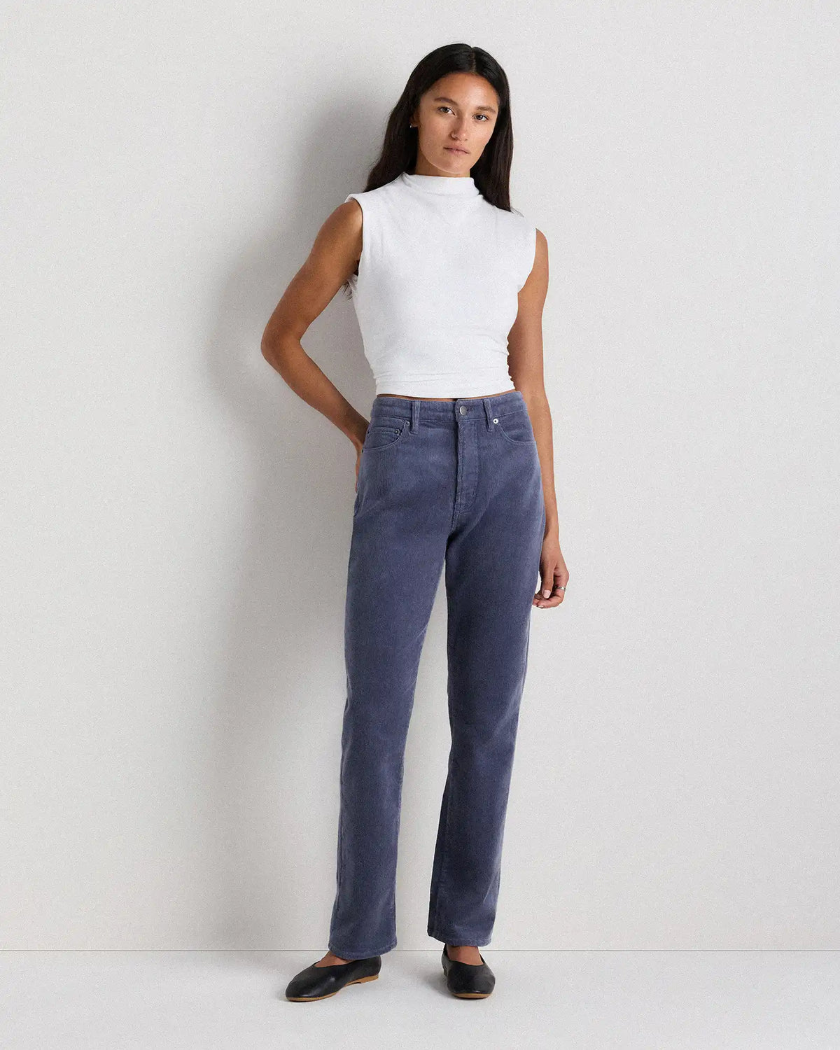 Organic Stretch Corduroy Straight Leg Pants