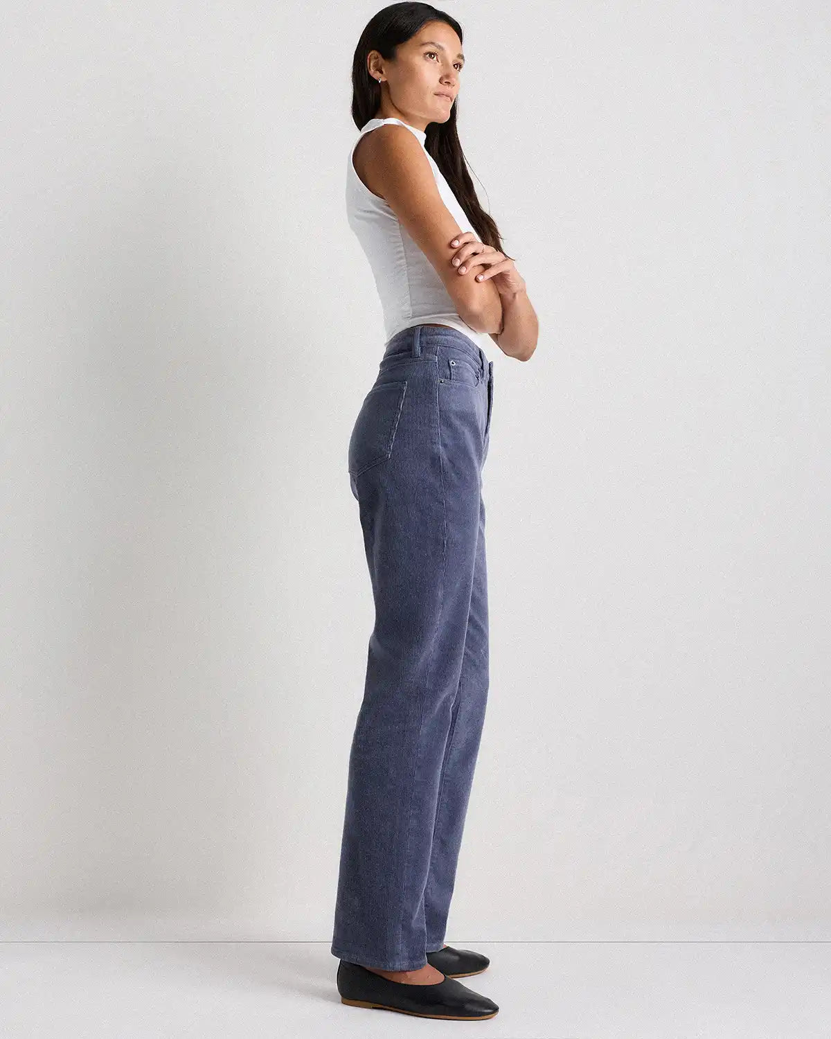 Organic Stretch Corduroy Straight Leg Pants