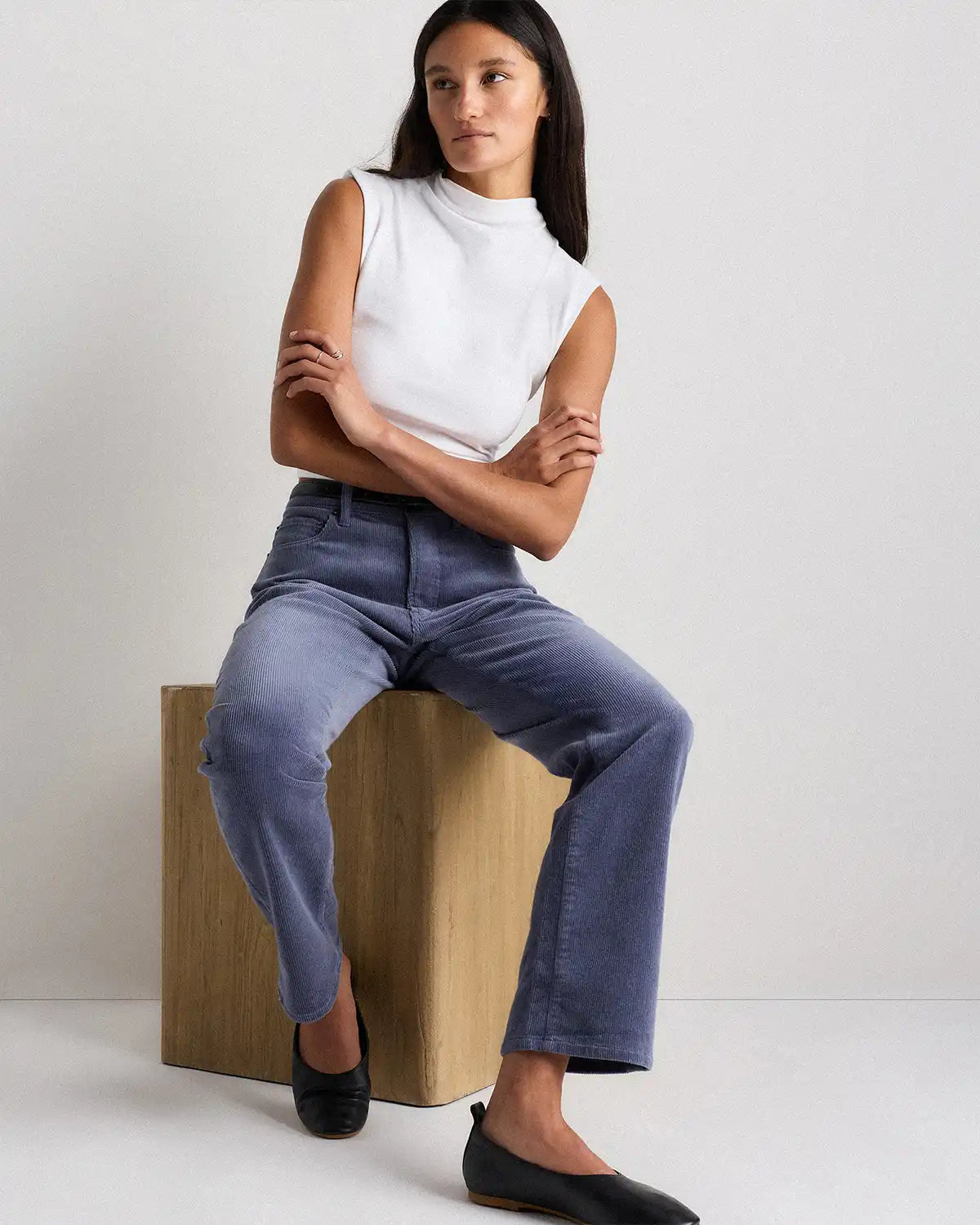 Organic Stretch Corduroy Straight Leg Pants