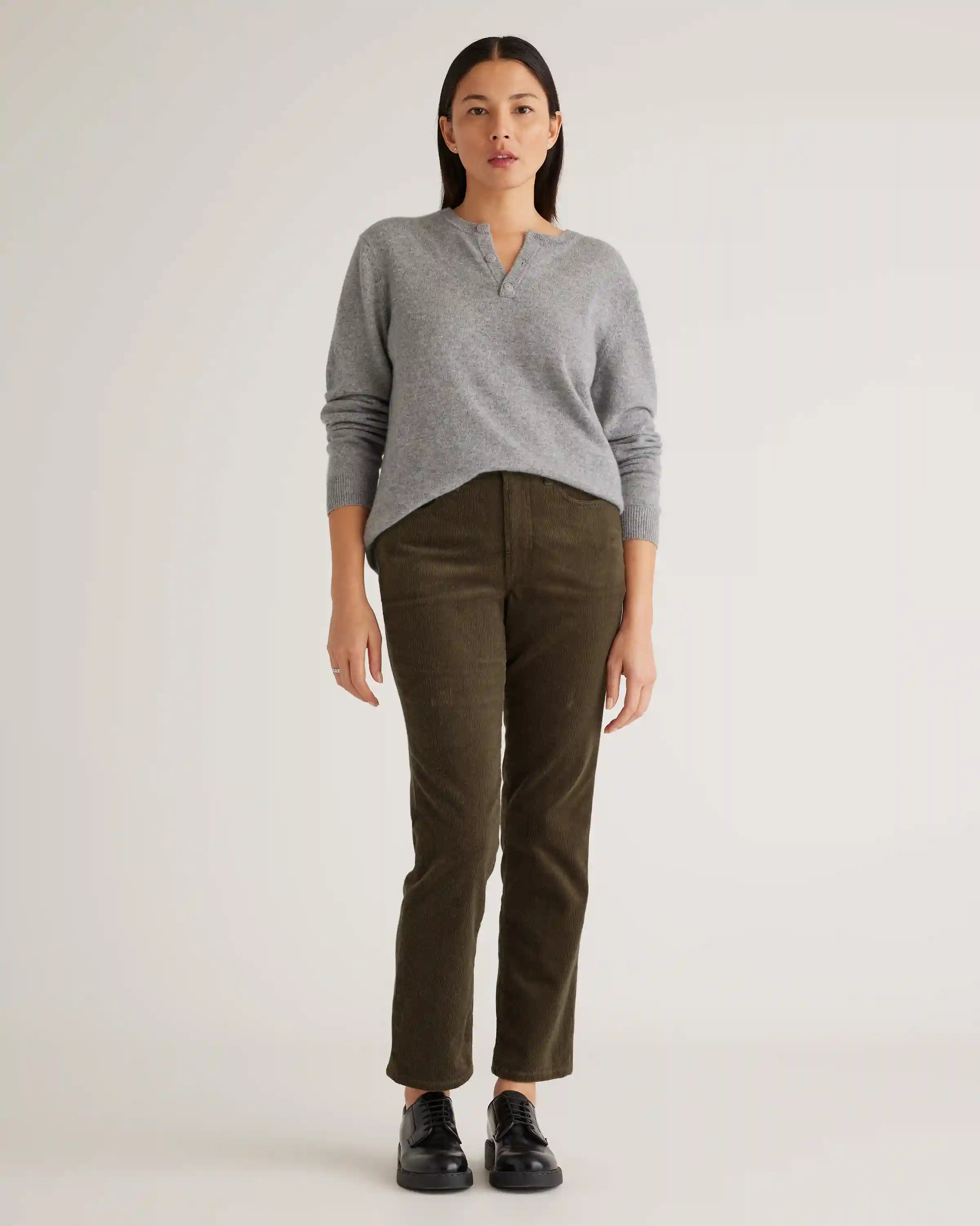 Organic Stretch Corduroy Straight Leg Pants