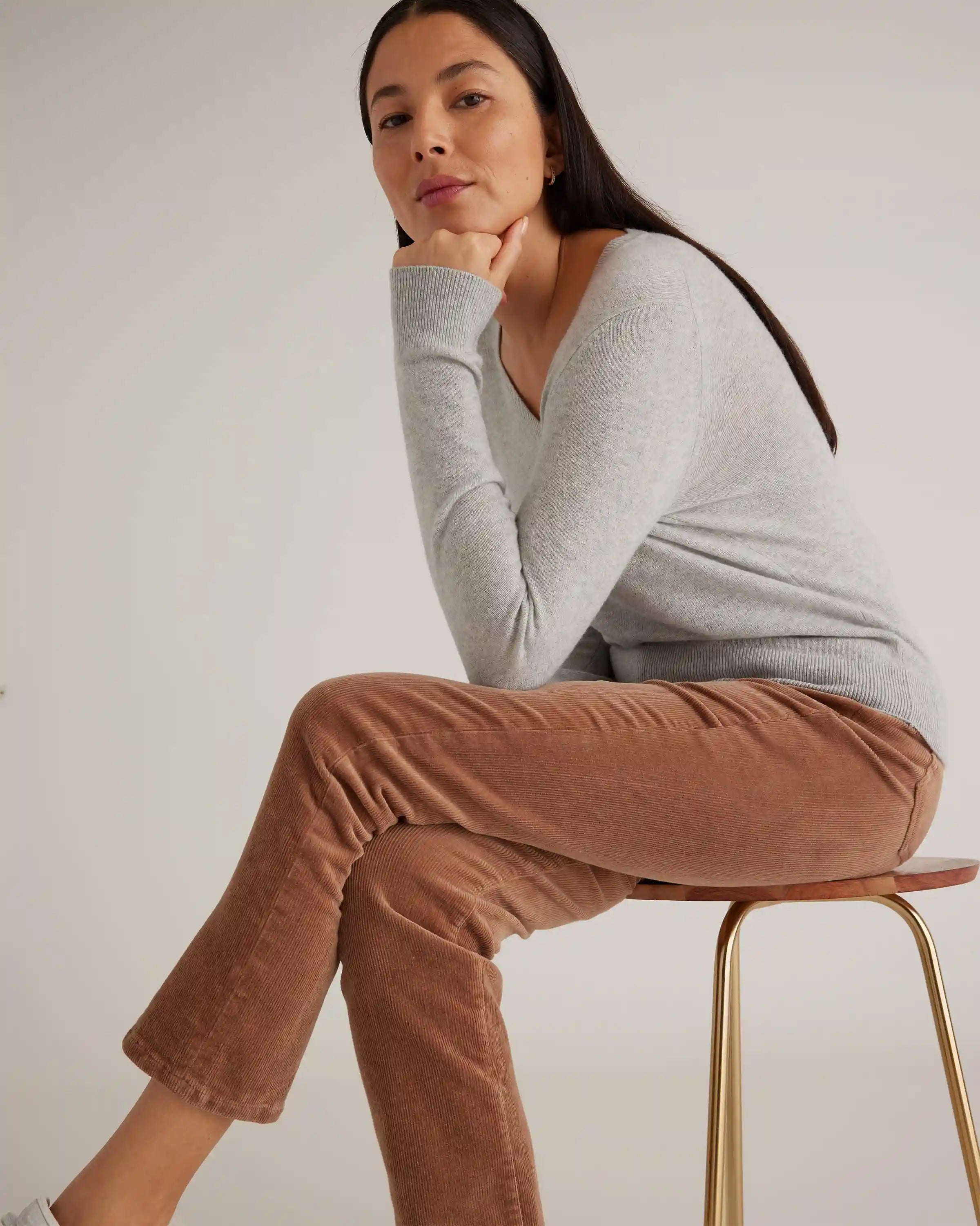 Organic Stretch Corduroy Straight Leg Pants