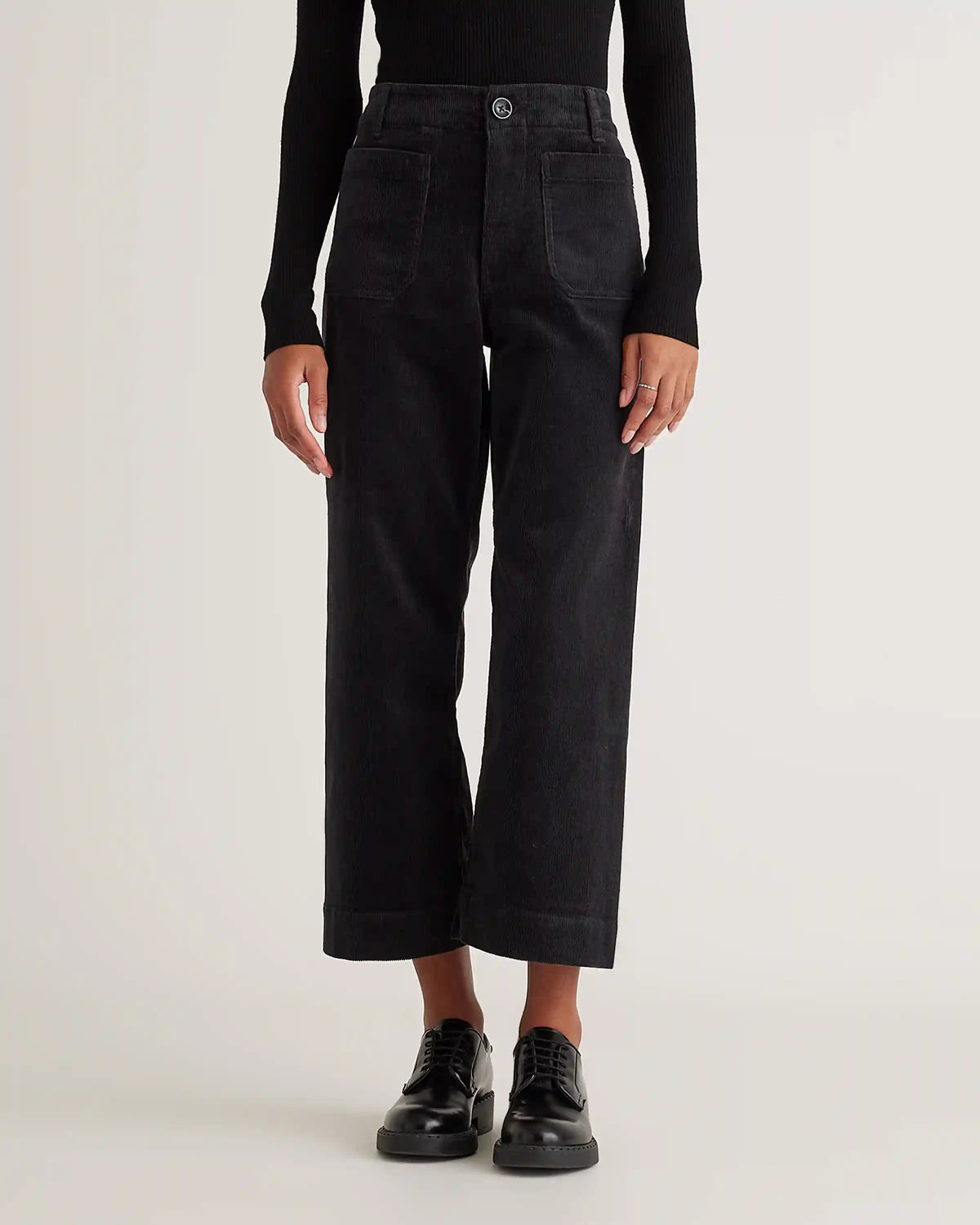 Organic Stretch Corduroy Cropped Wide Leg Pants