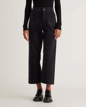 Organic Stretch Corduroy Cropped Wide Leg Pants