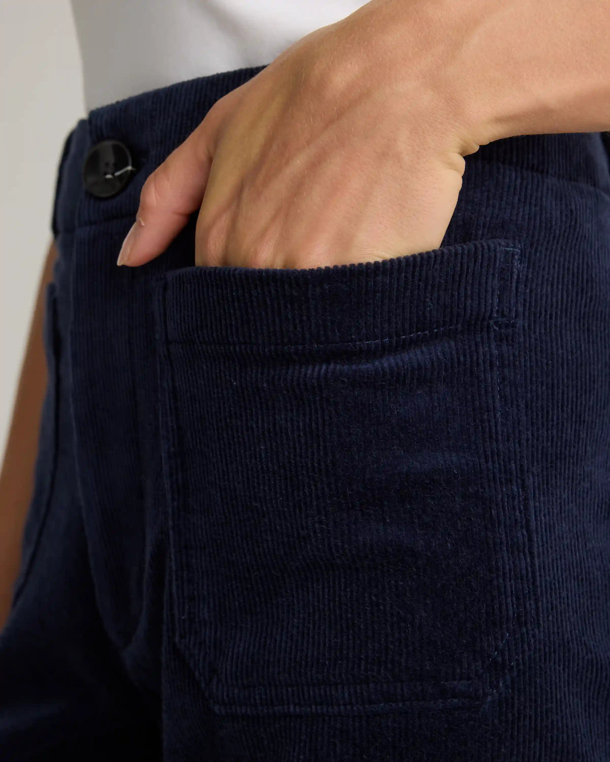 Organic Stretch Corduroy Cropped Wide Leg Pants