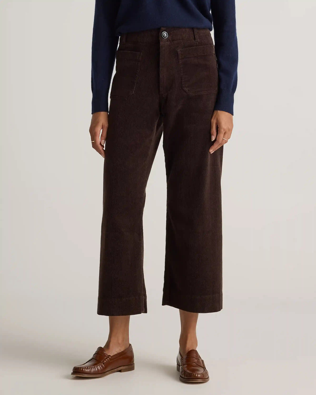 Organic Stretch Corduroy Cropped Wide Leg Pants