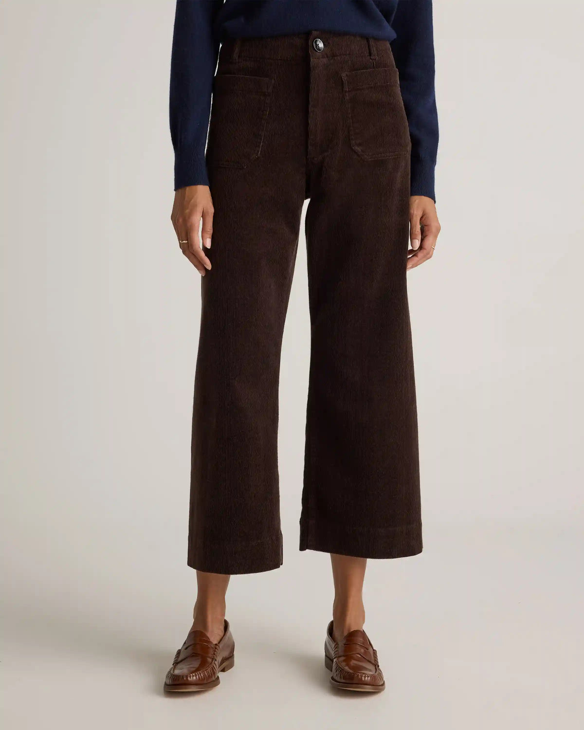 Organic Stretch Corduroy Cropped Wide Leg Pants