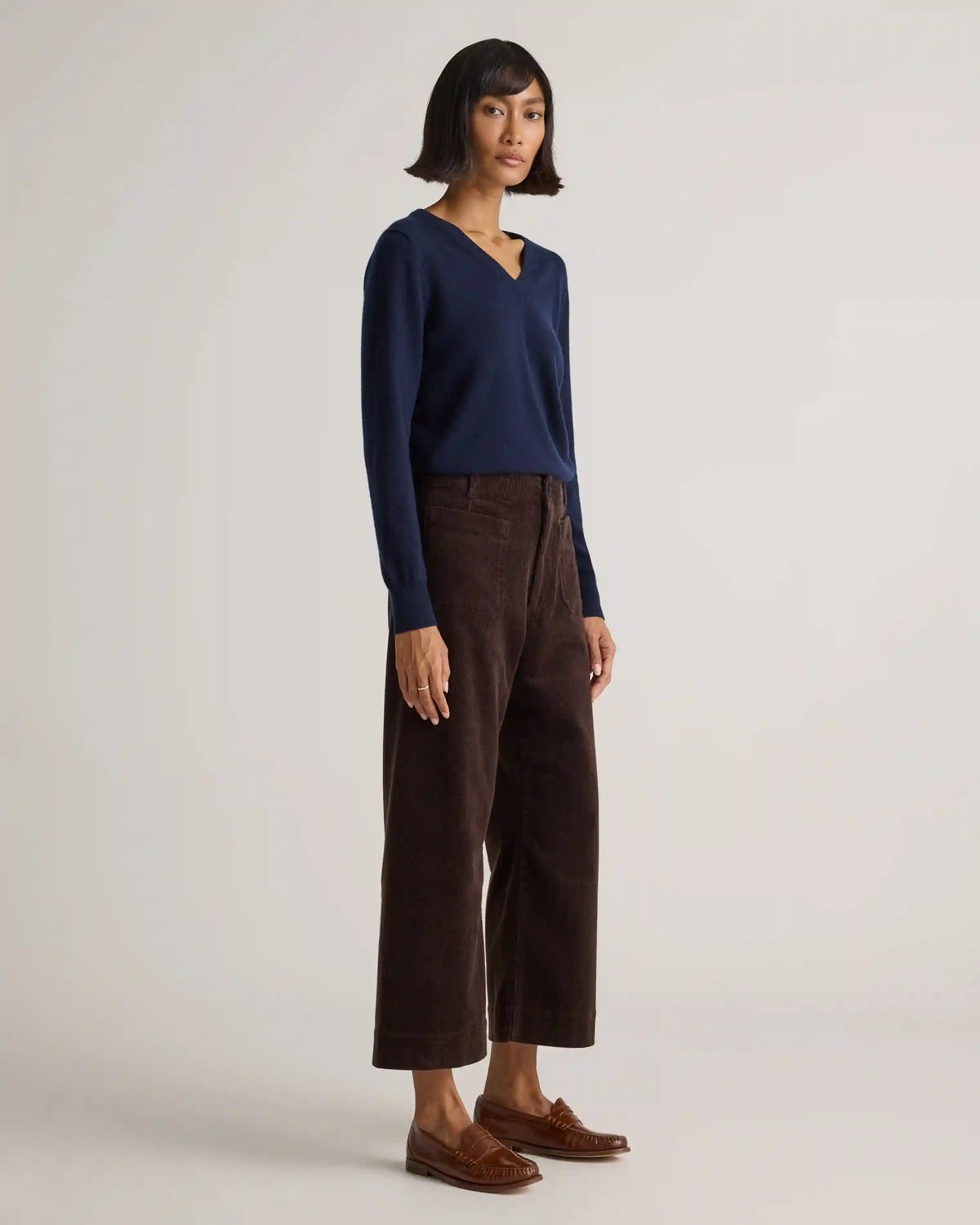 Organic Stretch Corduroy Cropped Wide Leg Pants