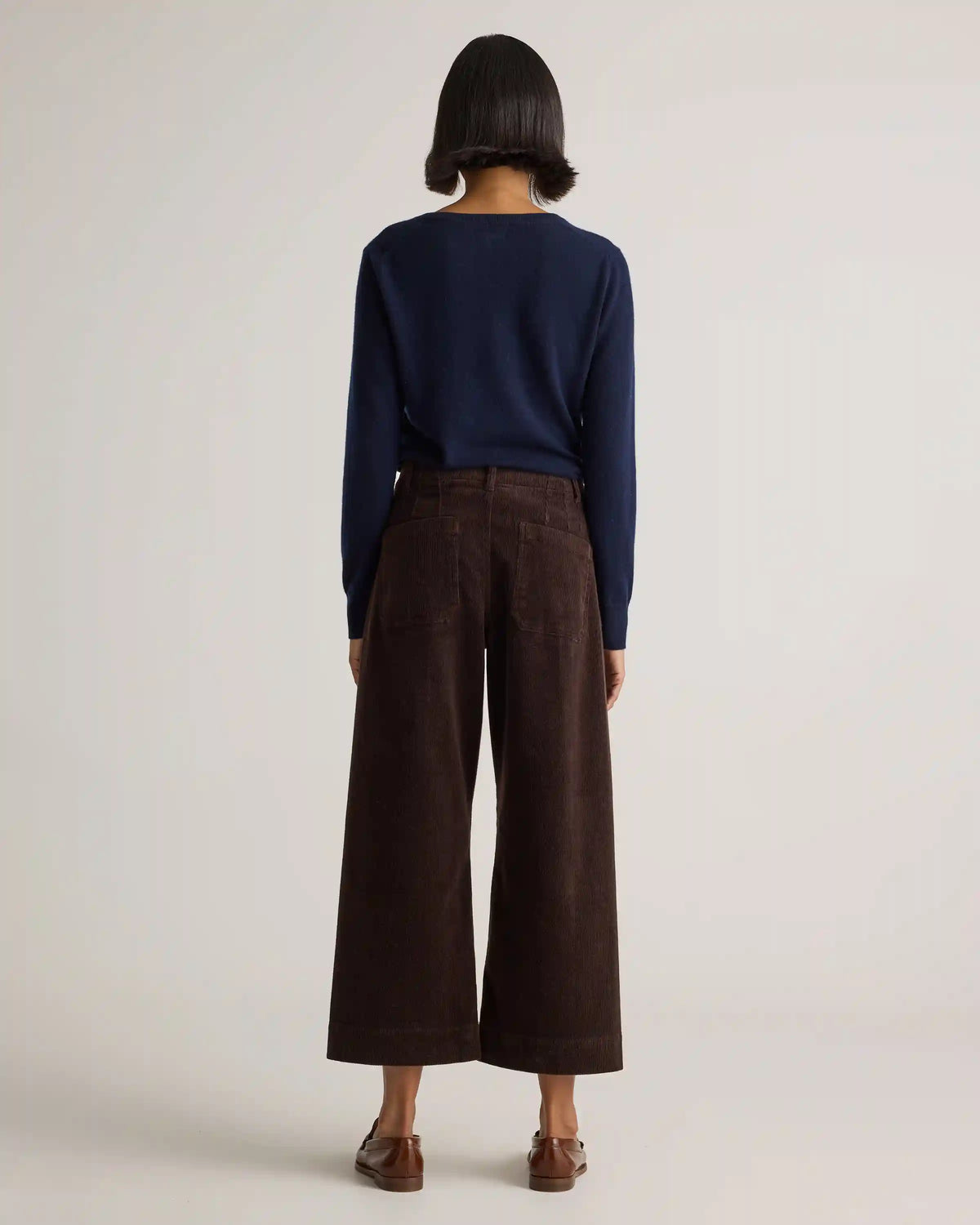 Organic Stretch Corduroy Cropped Wide Leg Pants