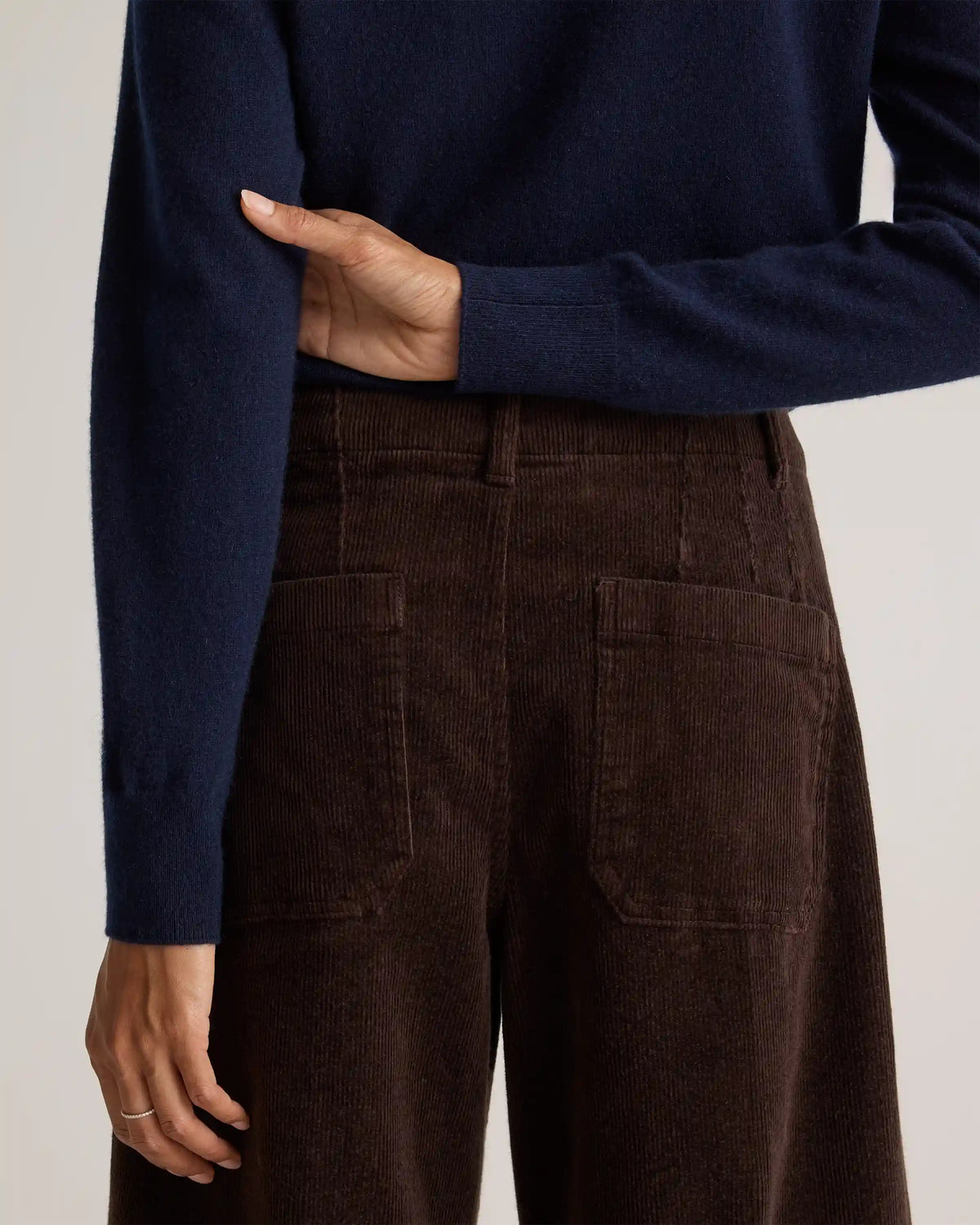 Organic Stretch Corduroy Cropped Wide Leg Pants