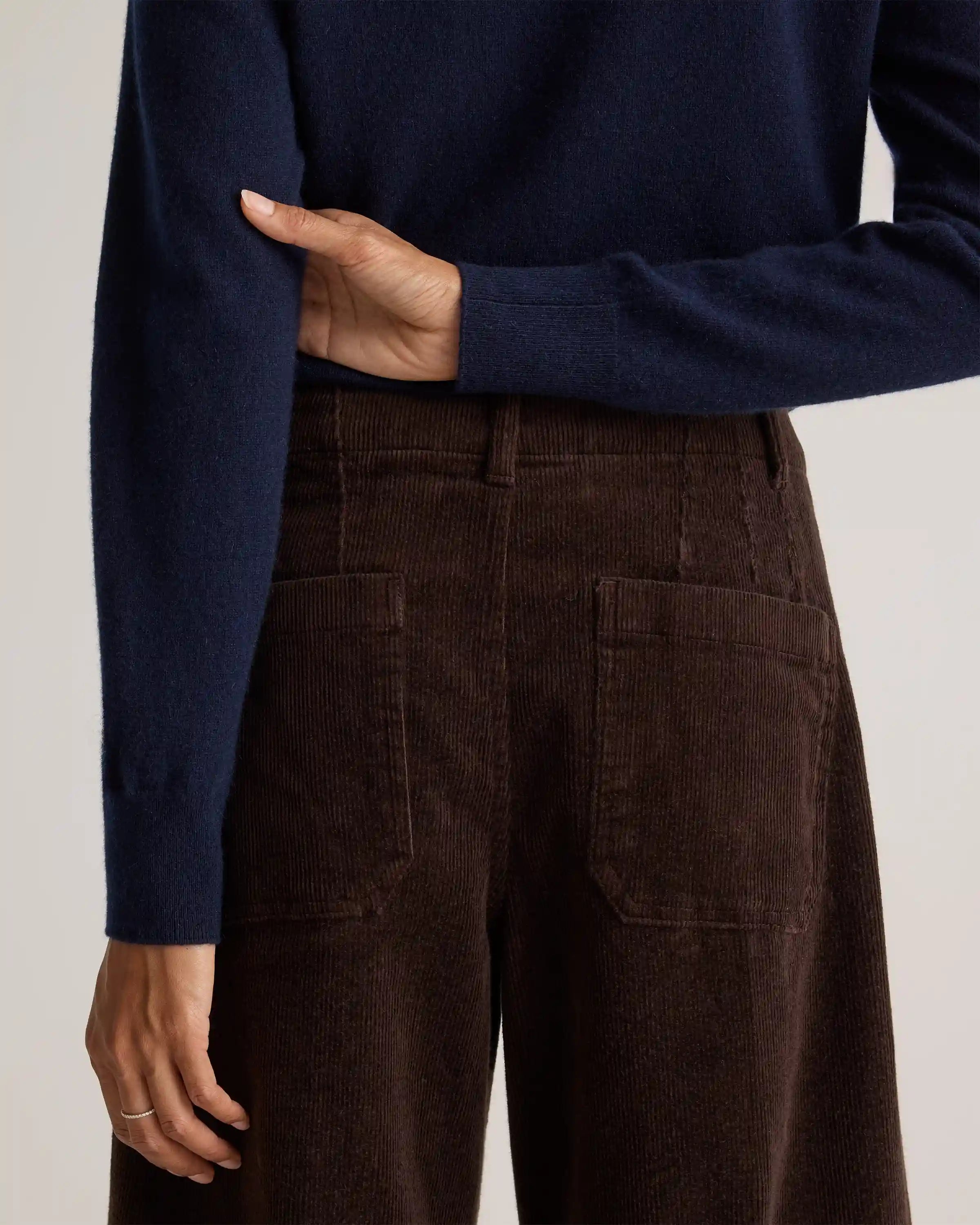 Organic Stretch Corduroy Cropped Wide Leg Pants