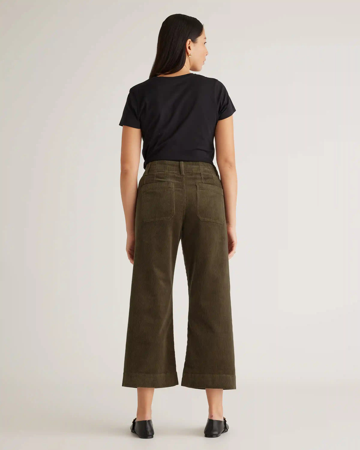Organic Stretch Corduroy Cropped Wide Leg Pants