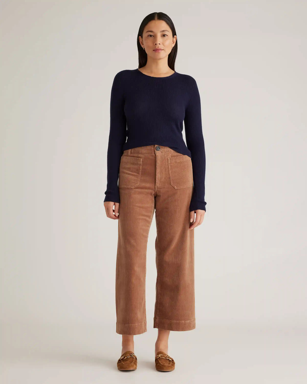 Organic Stretch Corduroy Cropped Wide Leg Pants