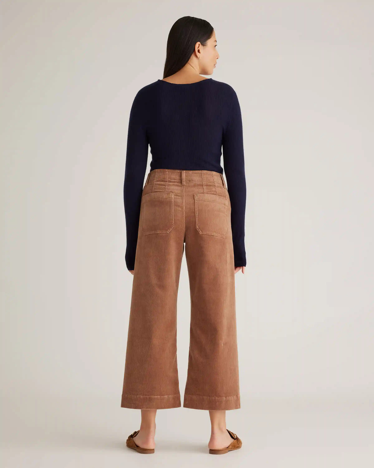 Organic Stretch Corduroy Cropped Wide Leg Pants