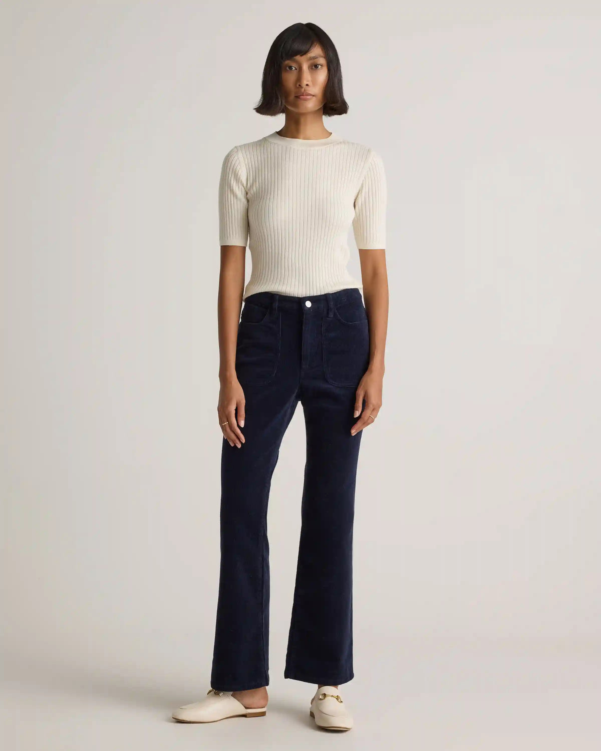 Organic Stretch Corduroy Flare Pants