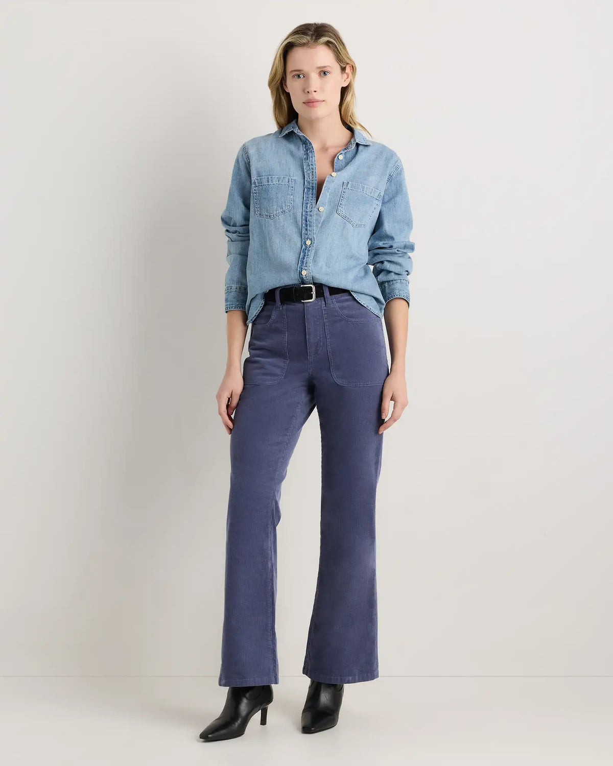 Organic Stretch Corduroy Flare Pants