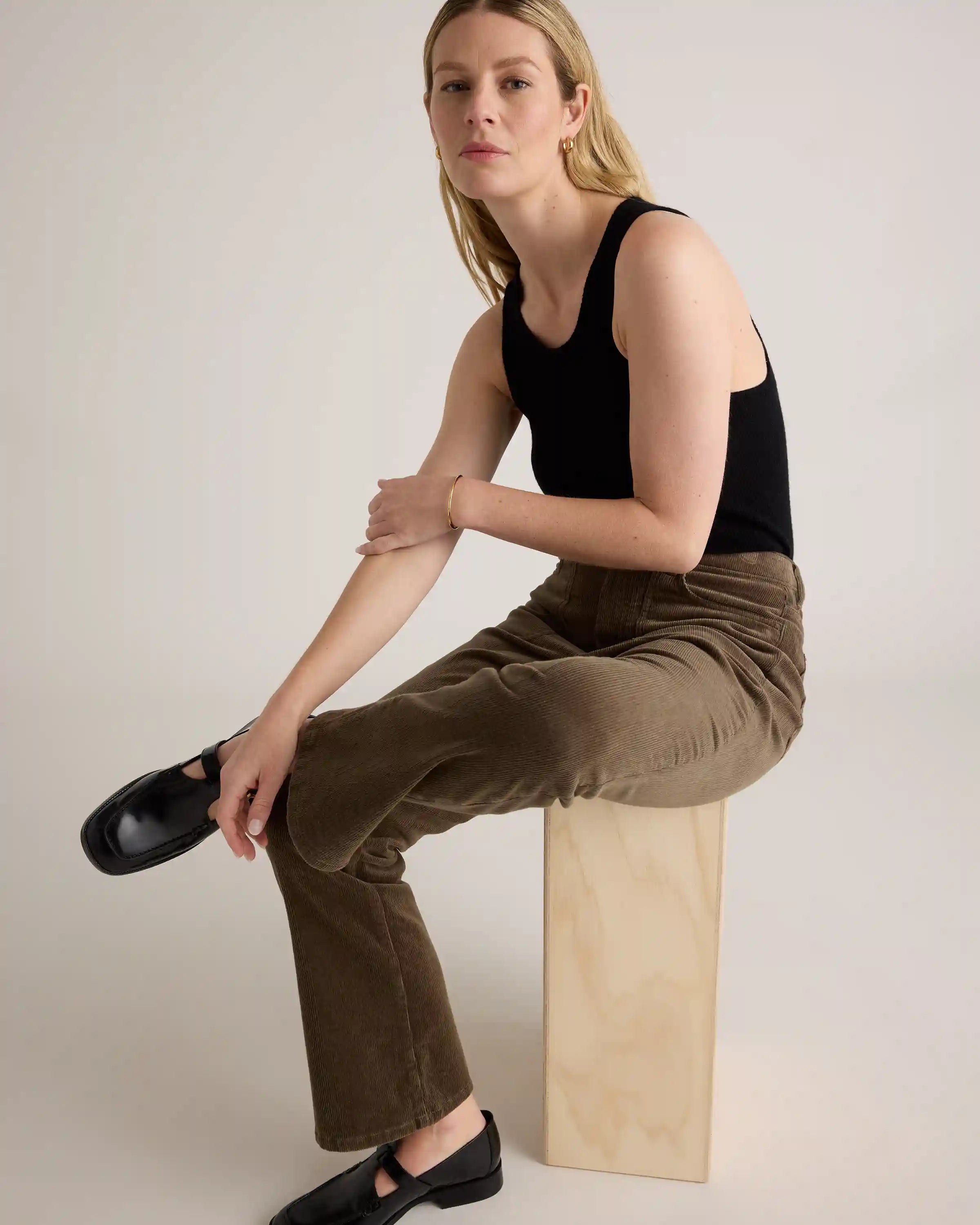 Organic Stretch Corduroy Flare Pants