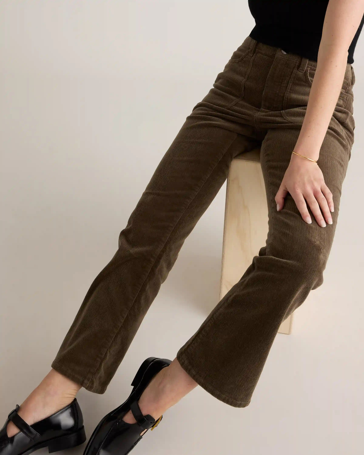 Organic Stretch Corduroy Flare Pants