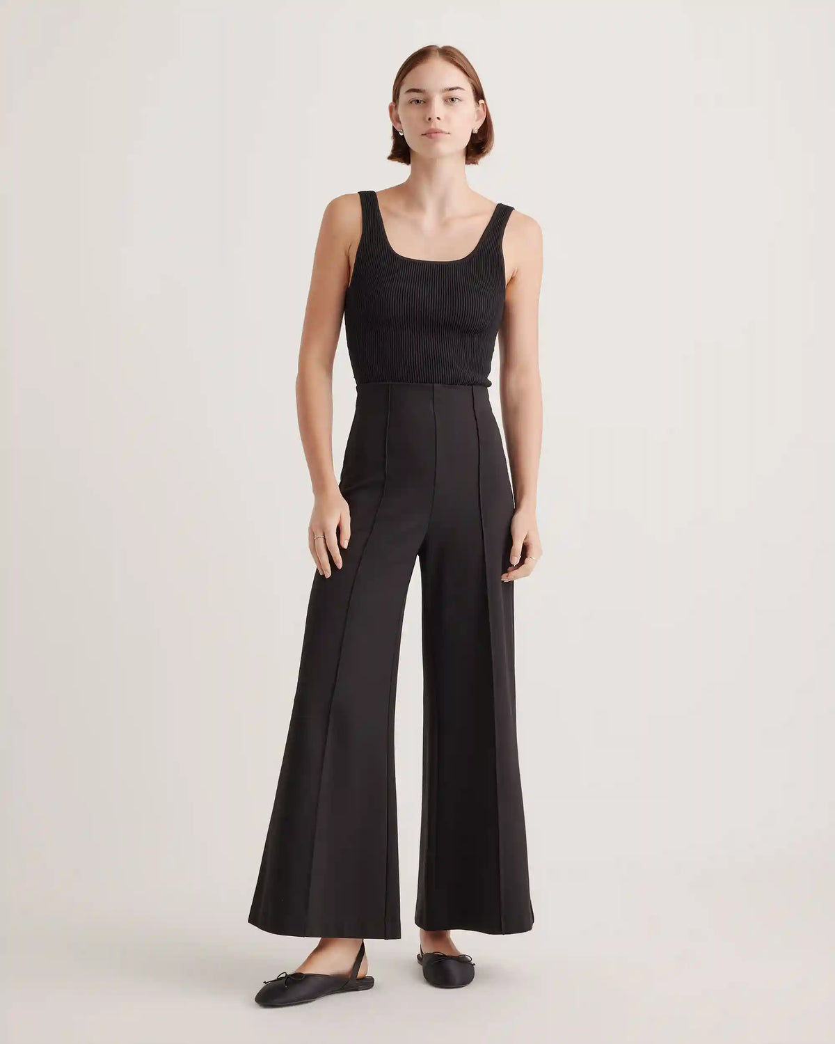 Ultra-Stretch Ponte Super Wide Leg Ankle Pants