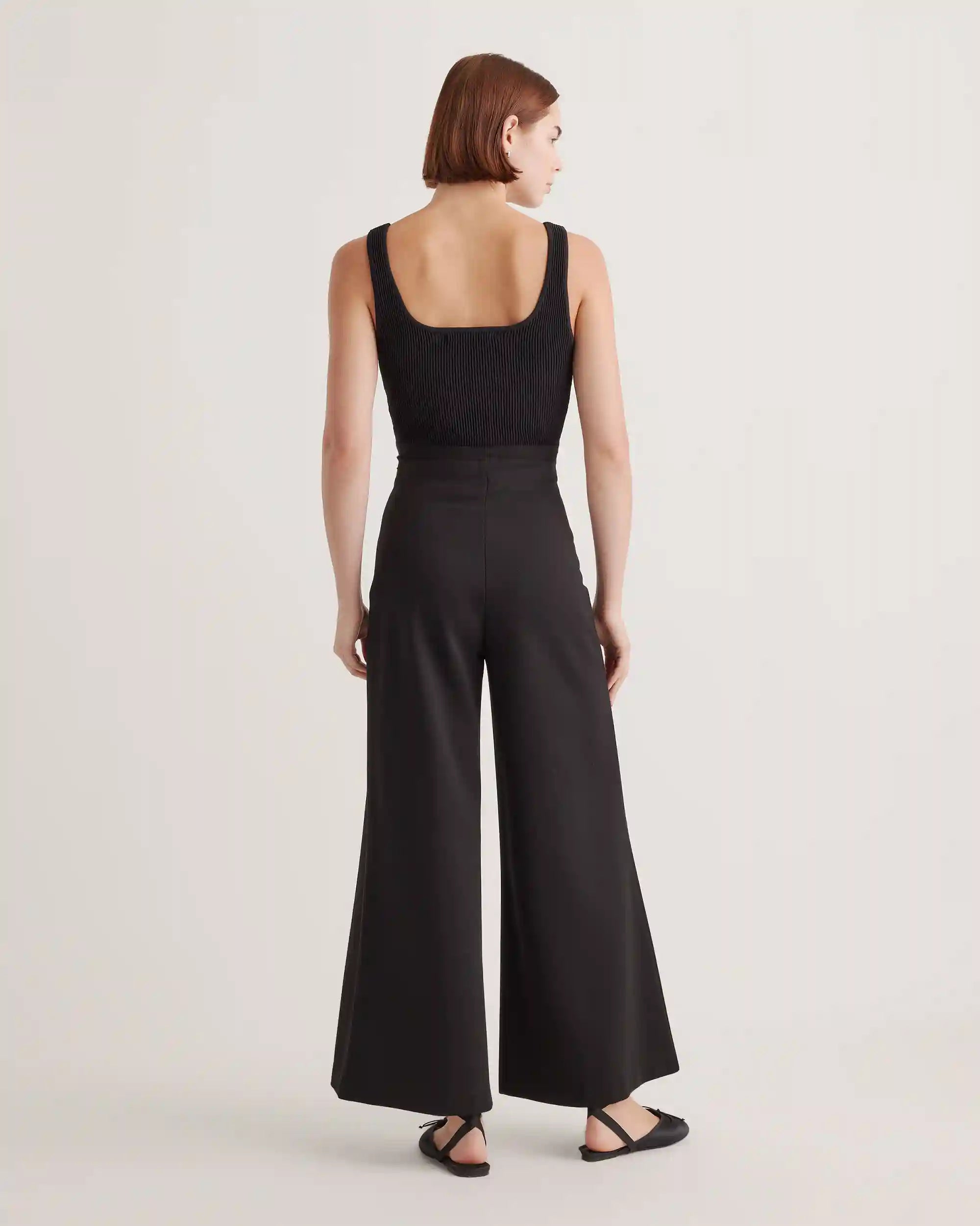 Ultra-Stretch Ponte Super Wide Leg Ankle Pants