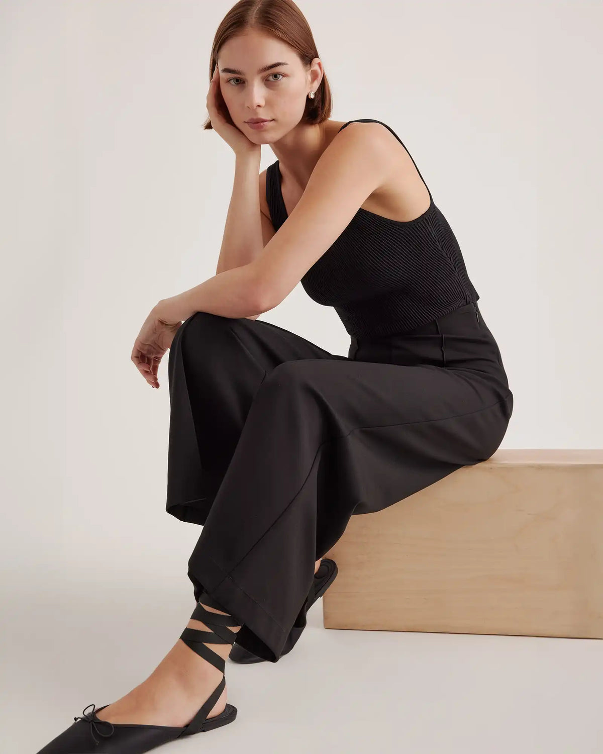 Ultra-Stretch Ponte Super Wide Leg Ankle Pants