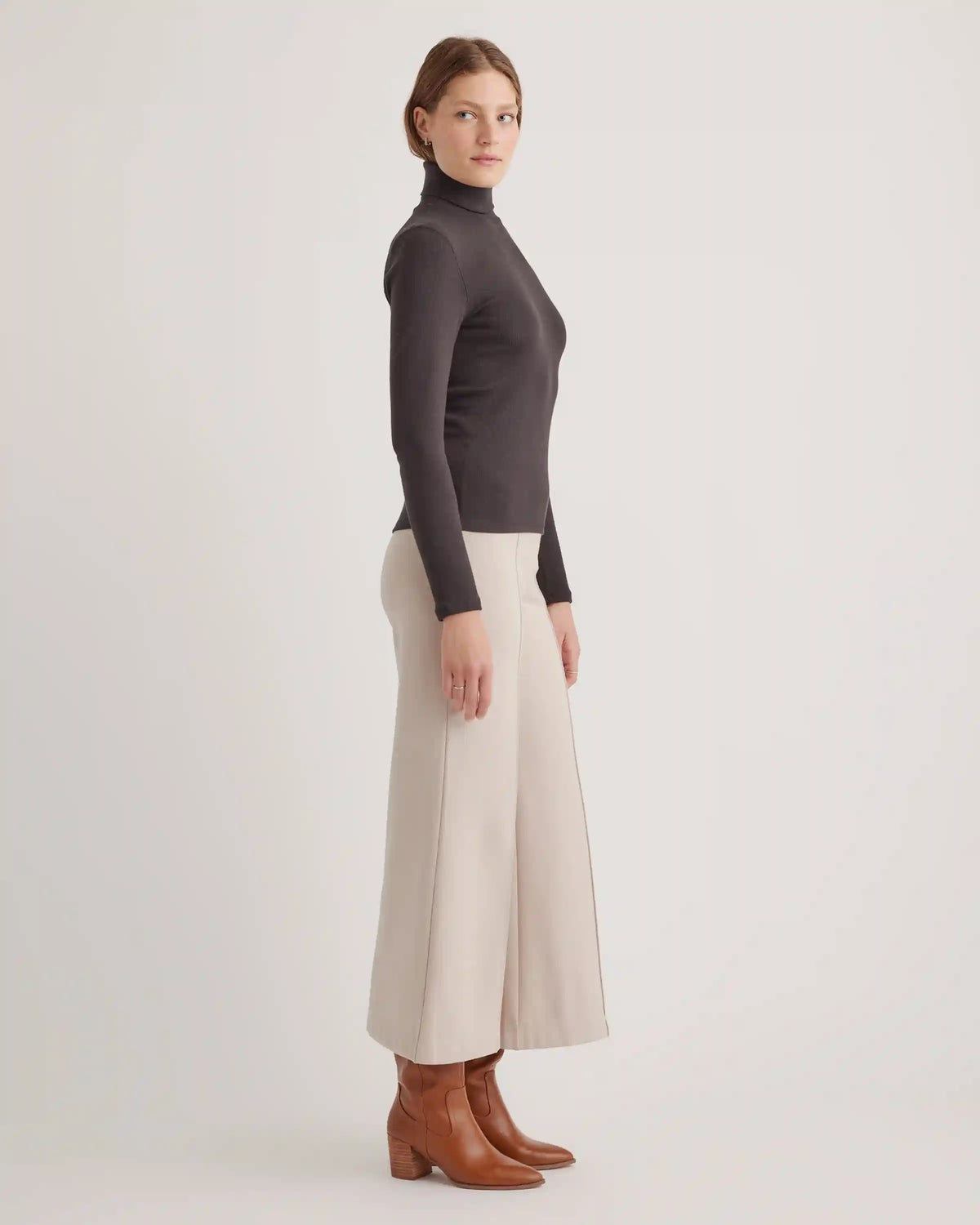 Ultra-Stretch Ponte Super Wide Leg Ankle Pants