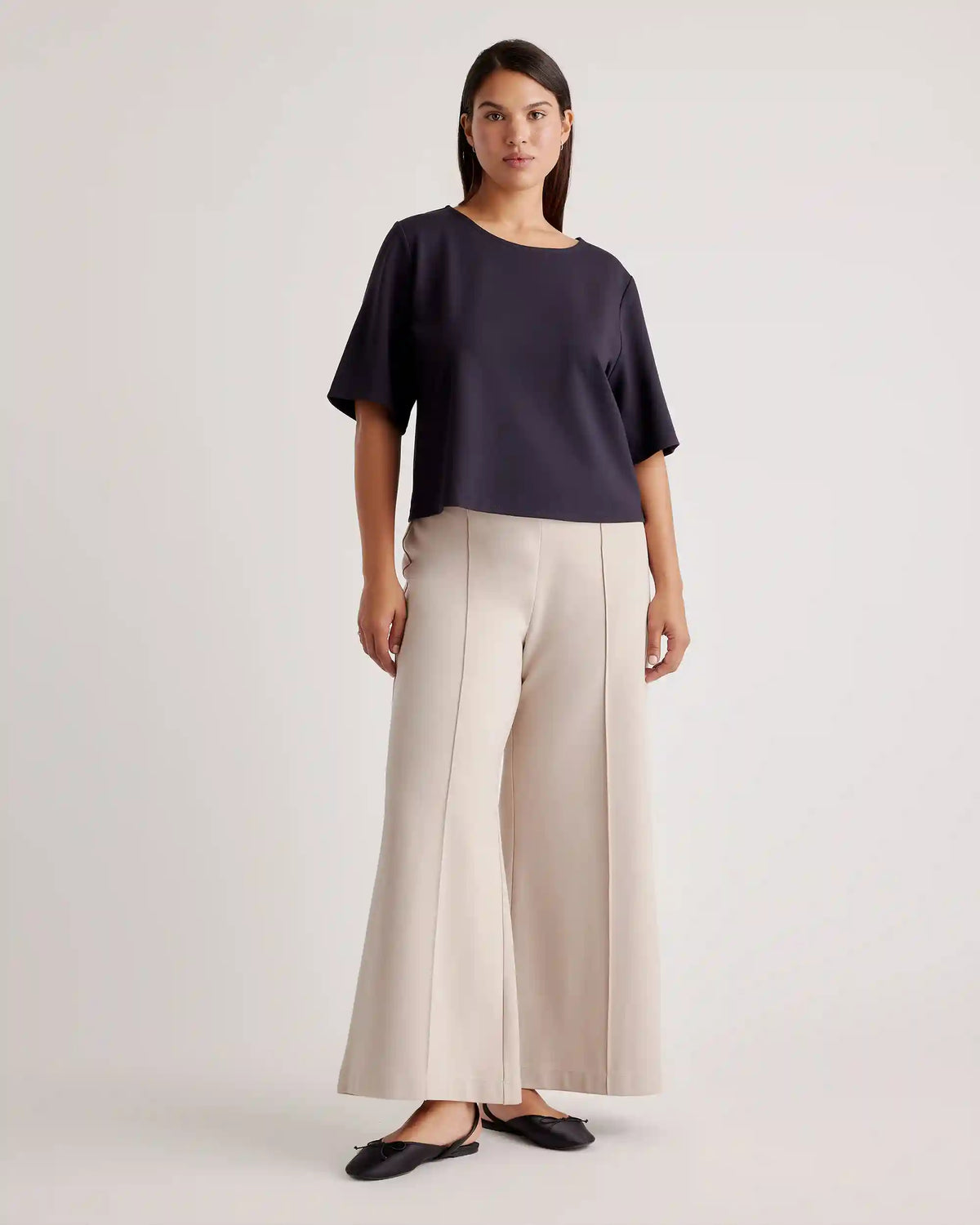 Ultra-Stretch Ponte Short Sleeve Top