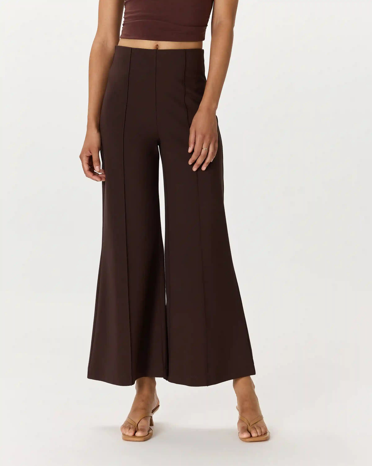 Ultra-Stretch Ponte Super Wide Leg Ankle Pants