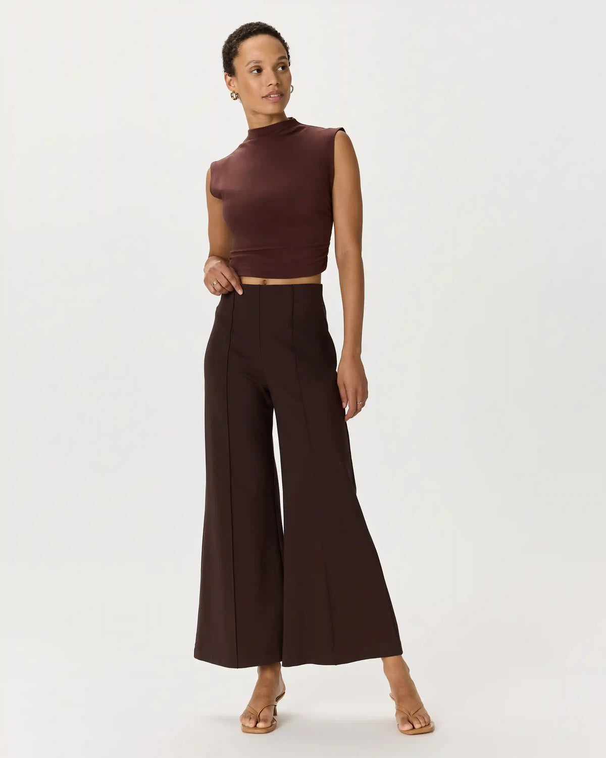 Ultra-Stretch Ponte Super Wide Leg Ankle Pants