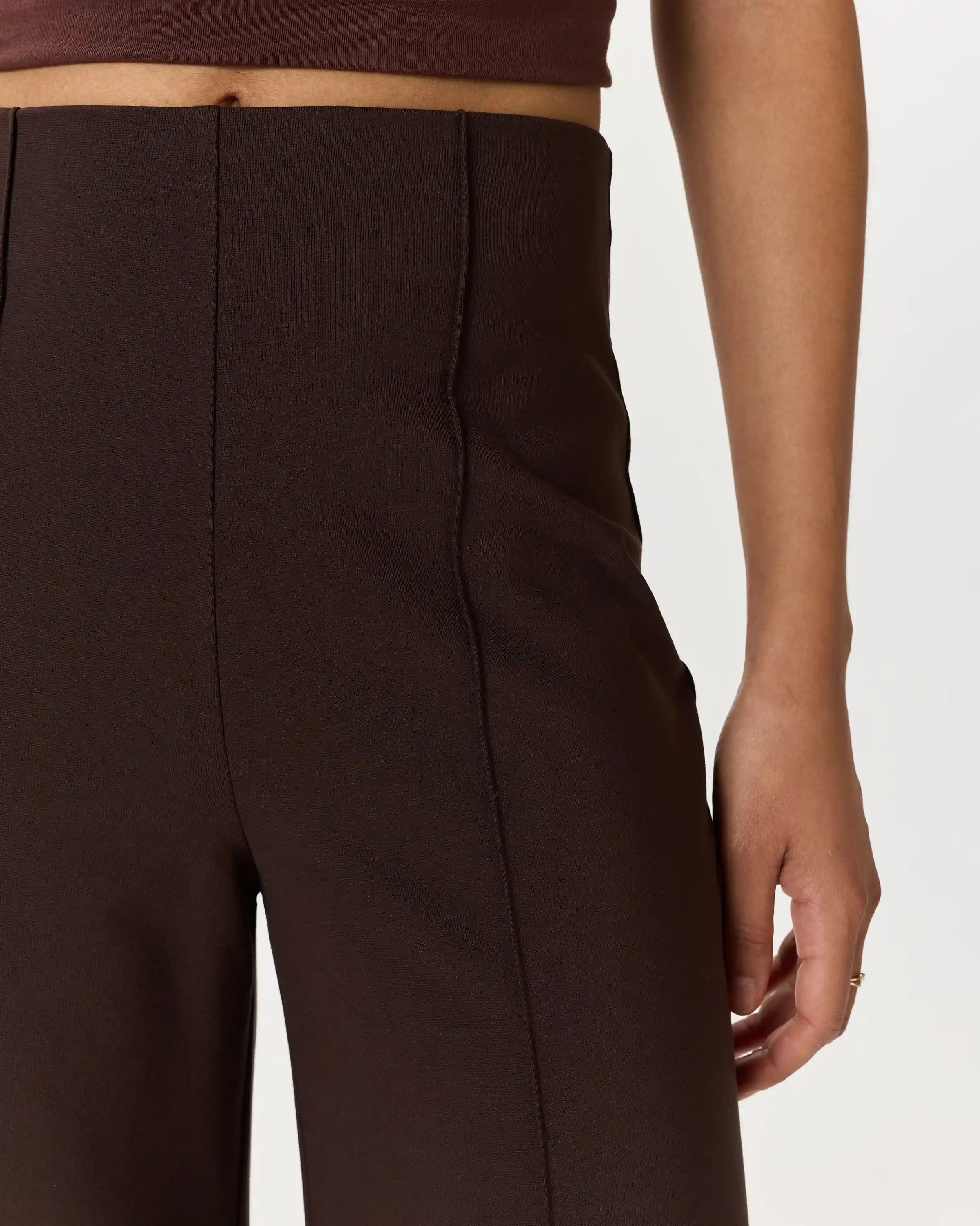 Ultra-Stretch Ponte Super Wide Leg Ankle Pants