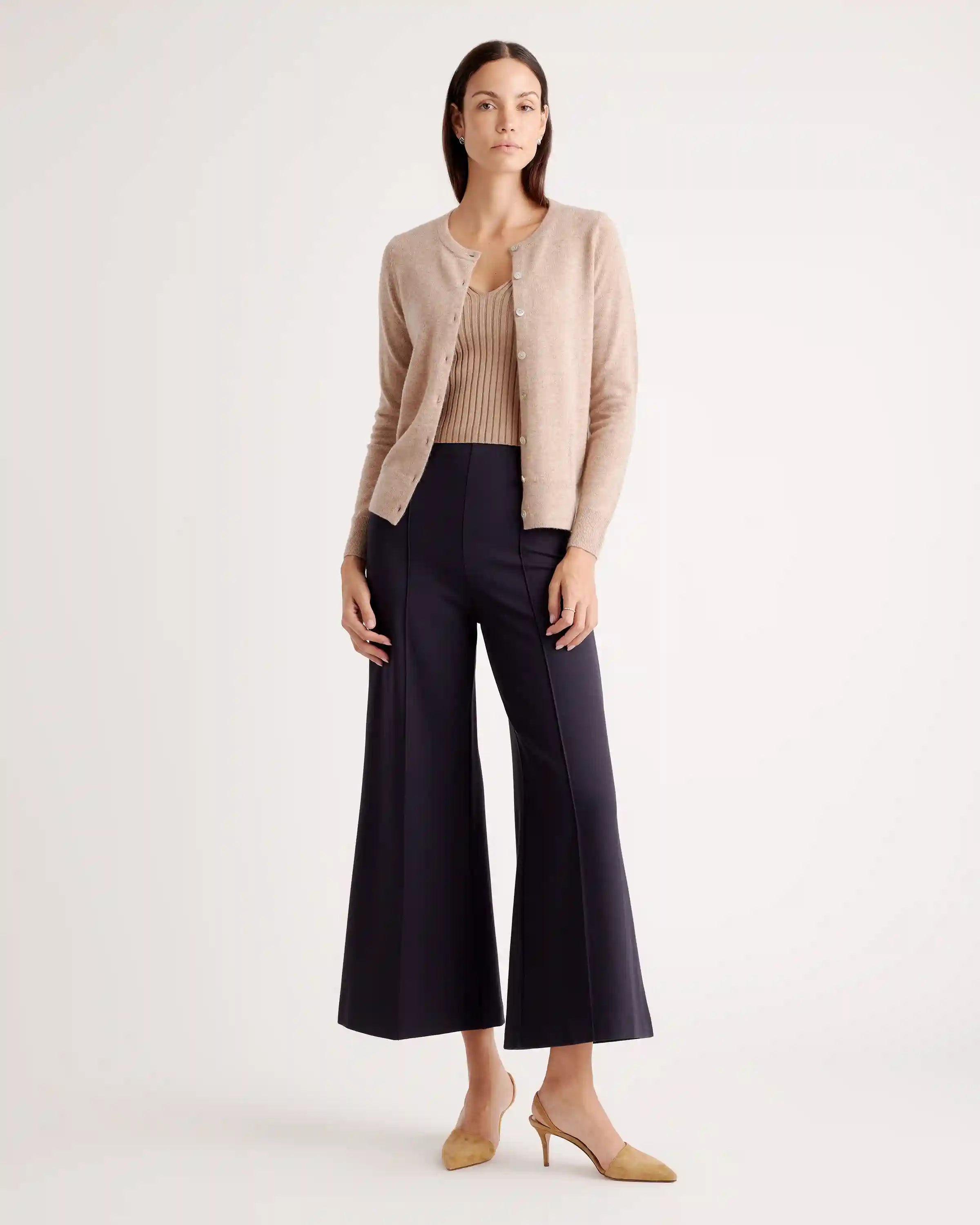 Ultra-Stretch Ponte Super Wide Leg Ankle Pants