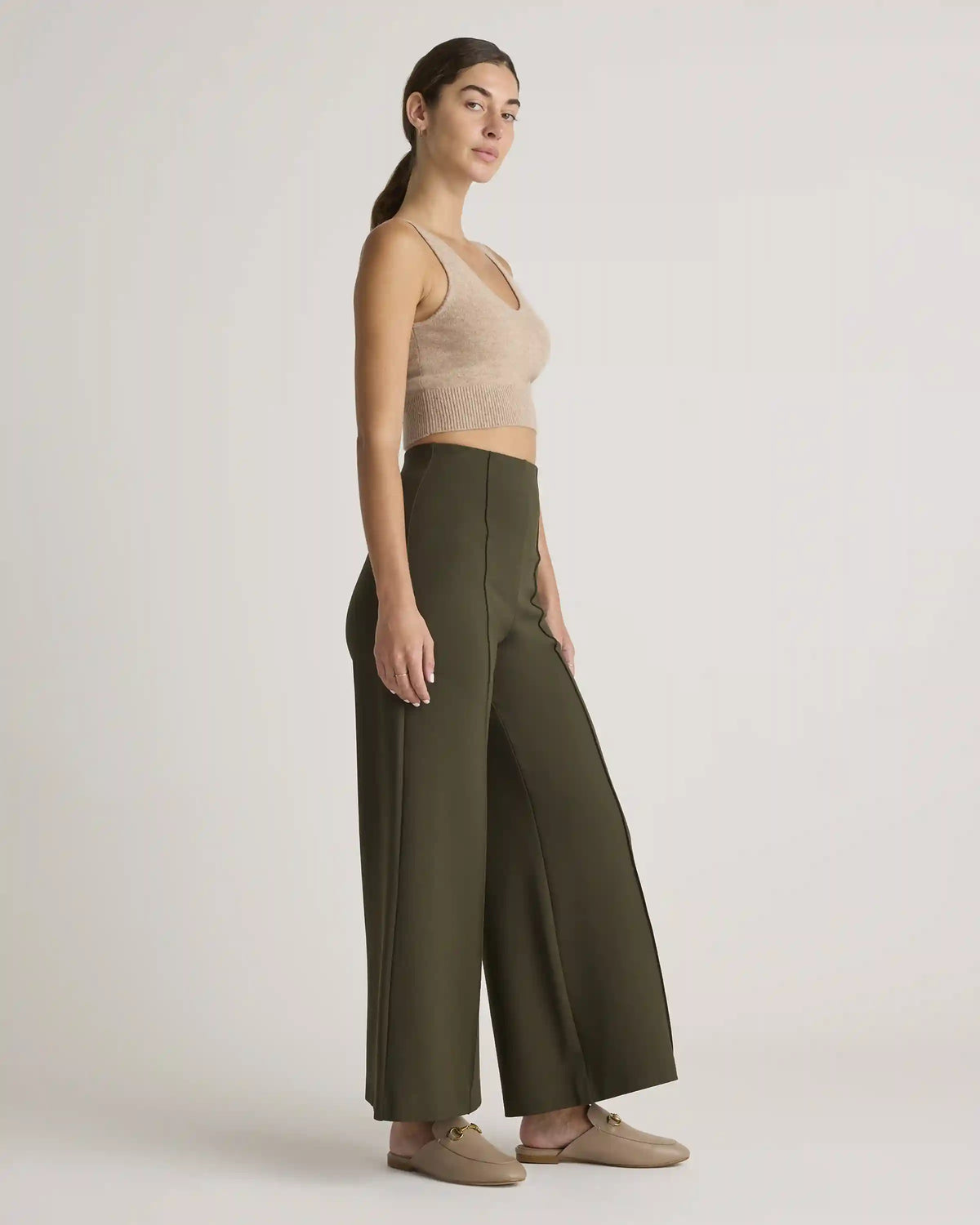 Ultra-Stretch Ponte Super Wide Leg Ankle Pants