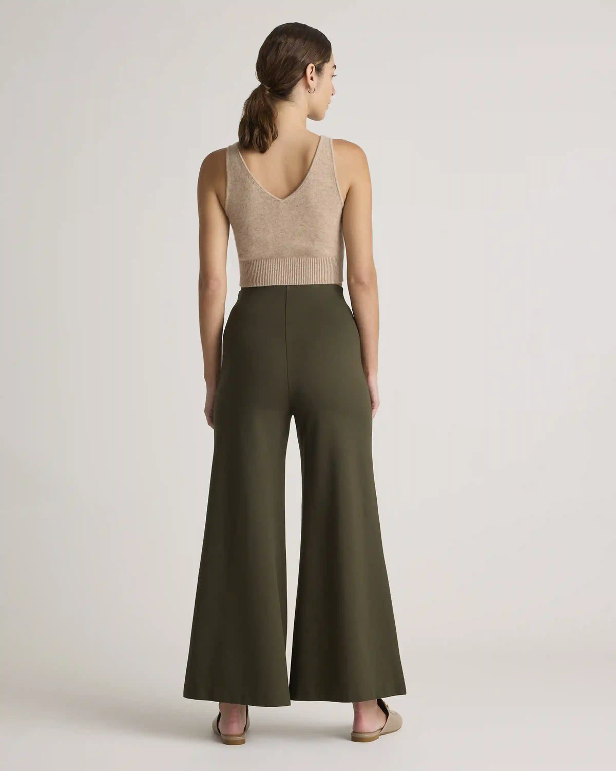 Ultra-Stretch Ponte Super Wide Leg Ankle Pants