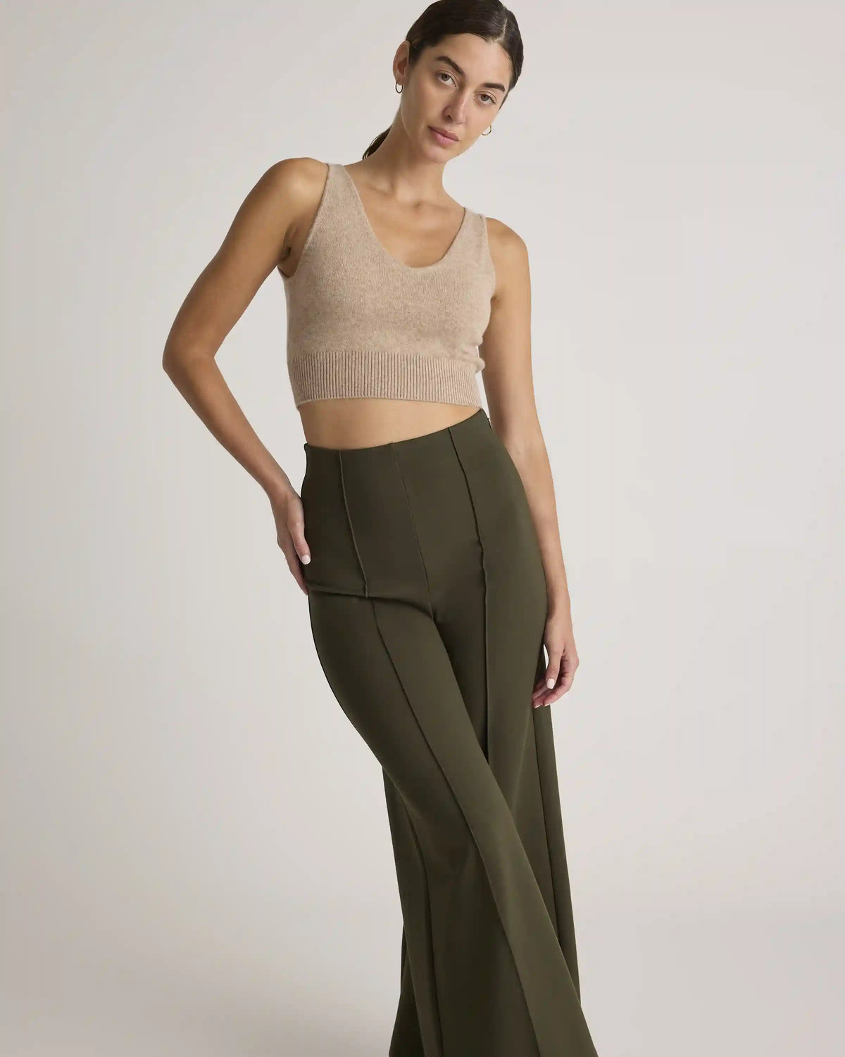 Ultra-Stretch Ponte Super Wide Leg Ankle Pants