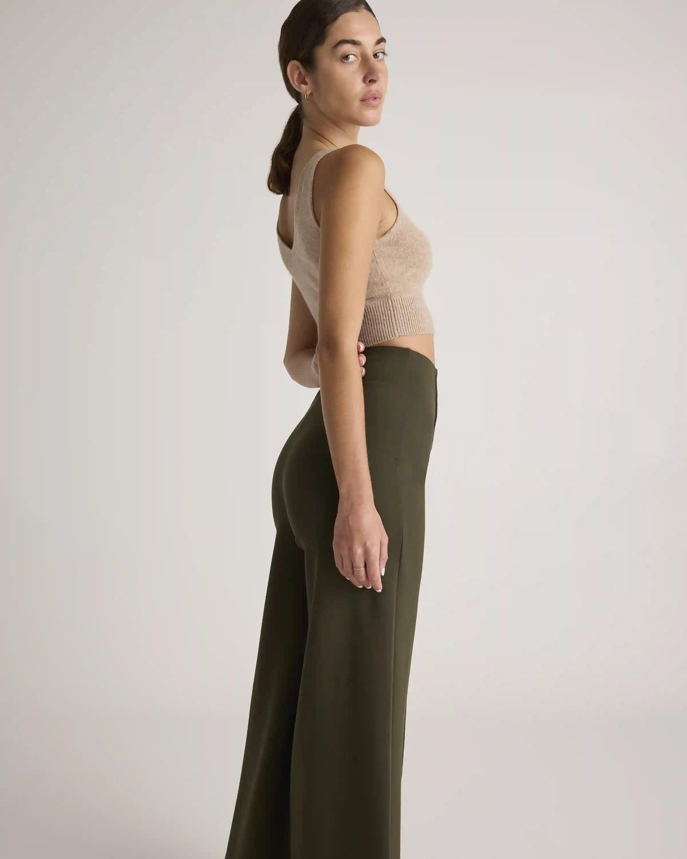 Ultra-Stretch Ponte Super Wide Leg Ankle Pants