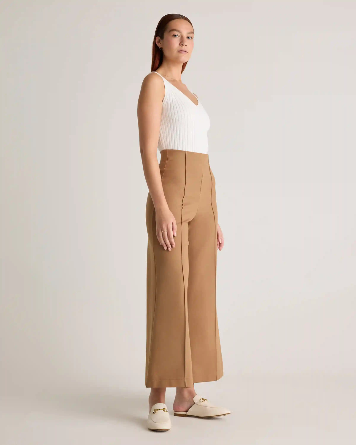 Ultra-Stretch Ponte Super Wide Leg Ankle Pants