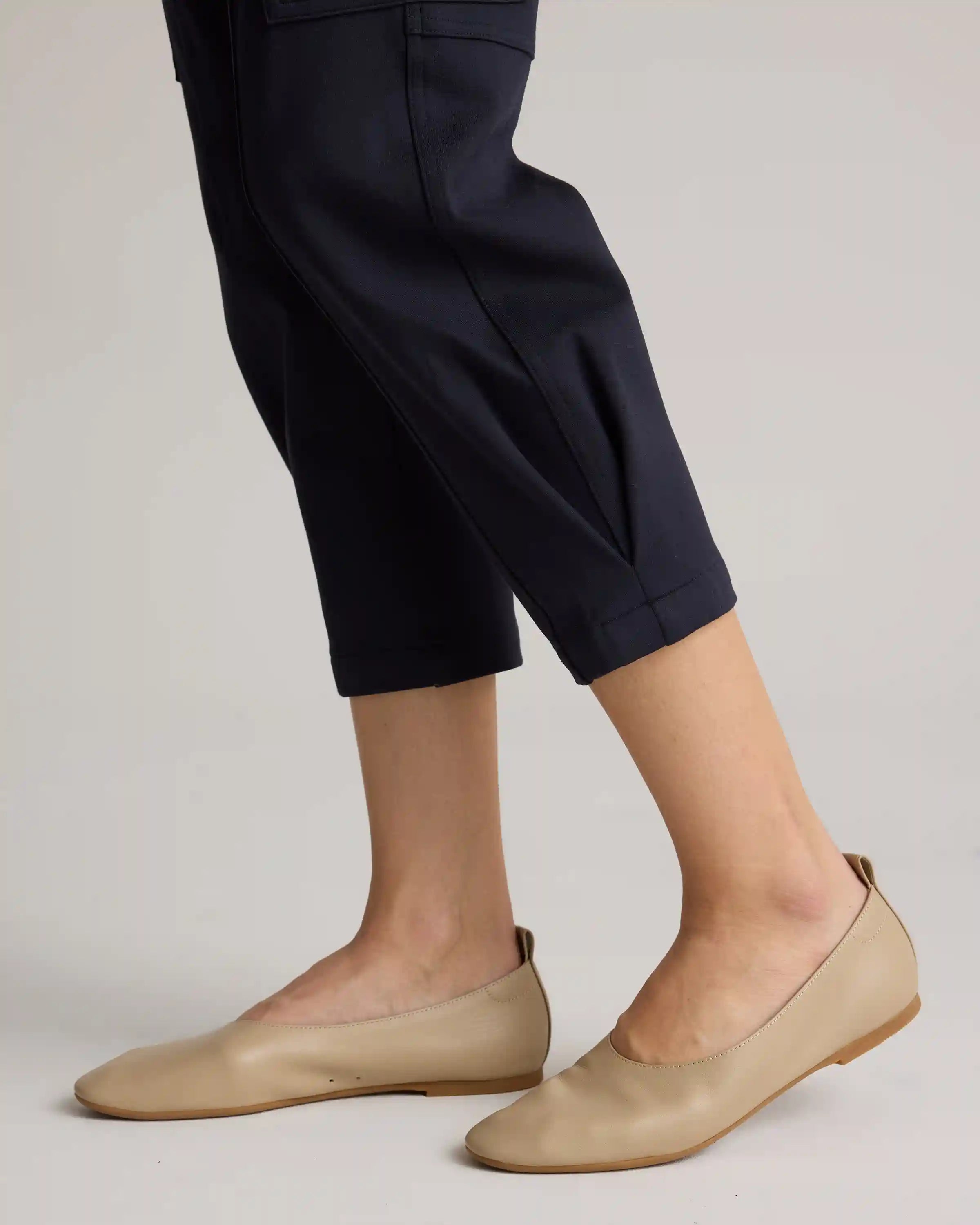 Ultra-Stretch Ponte Tapered Cargo Pants