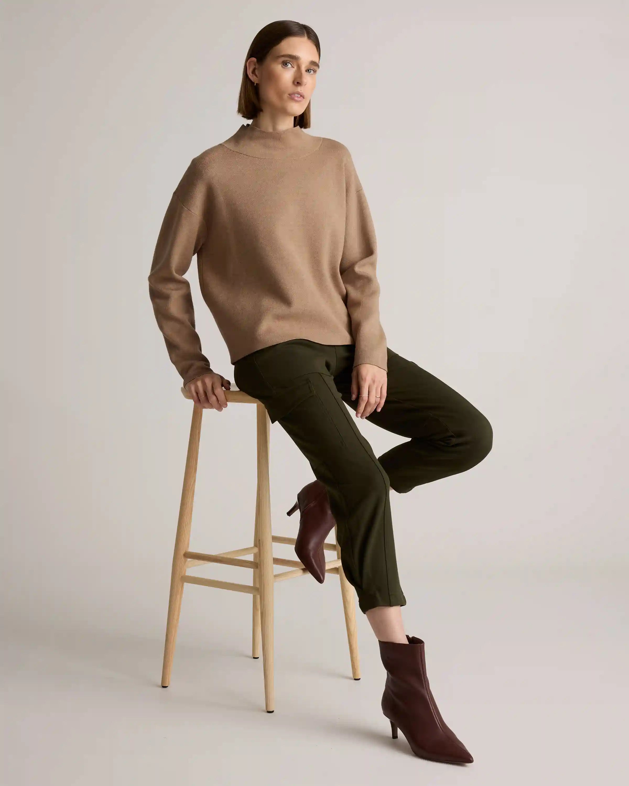 Ultra-Stretch Ponte Tapered Cargo Pants
