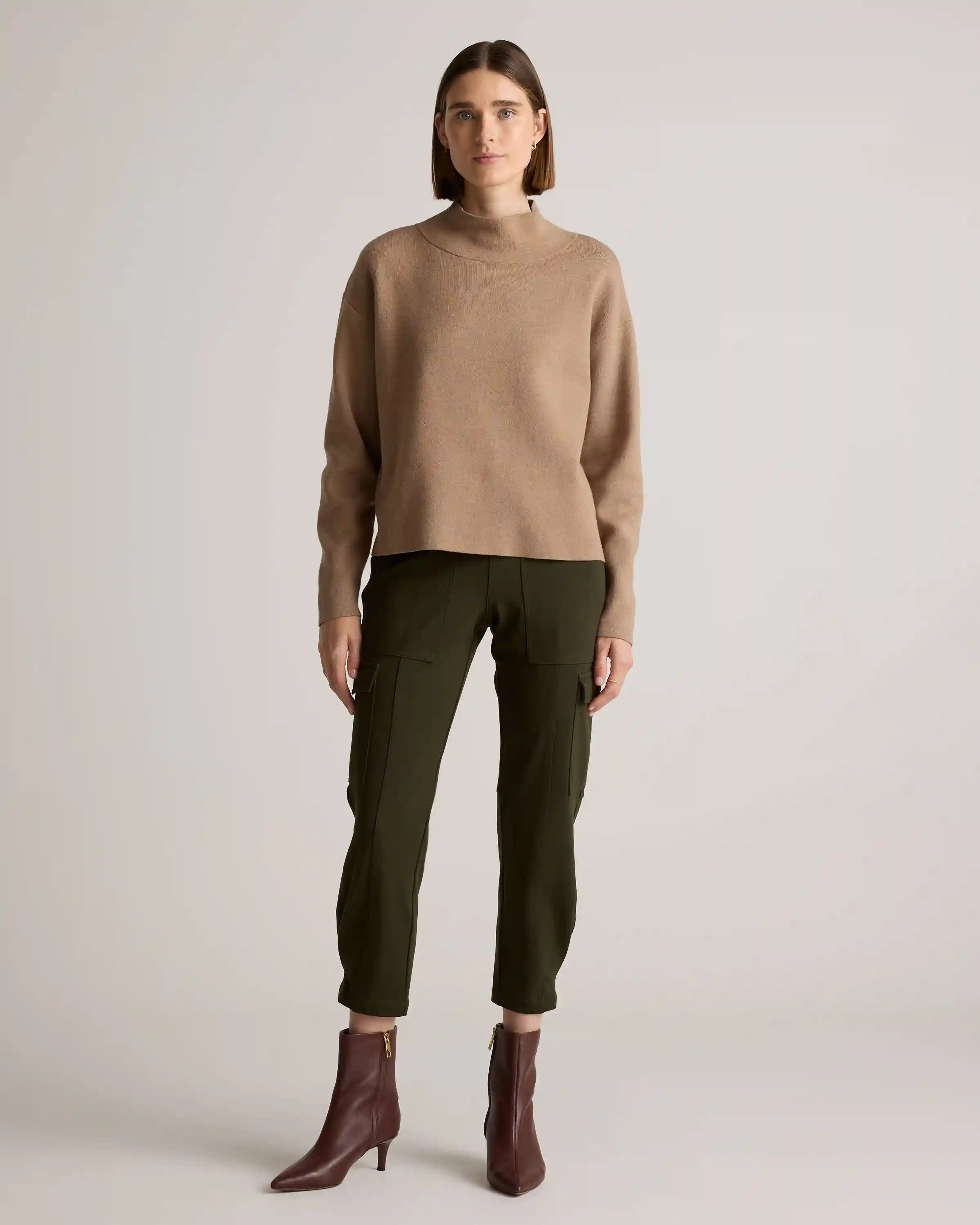 Ultra-Stretch Ponte Tapered Cargo Pants