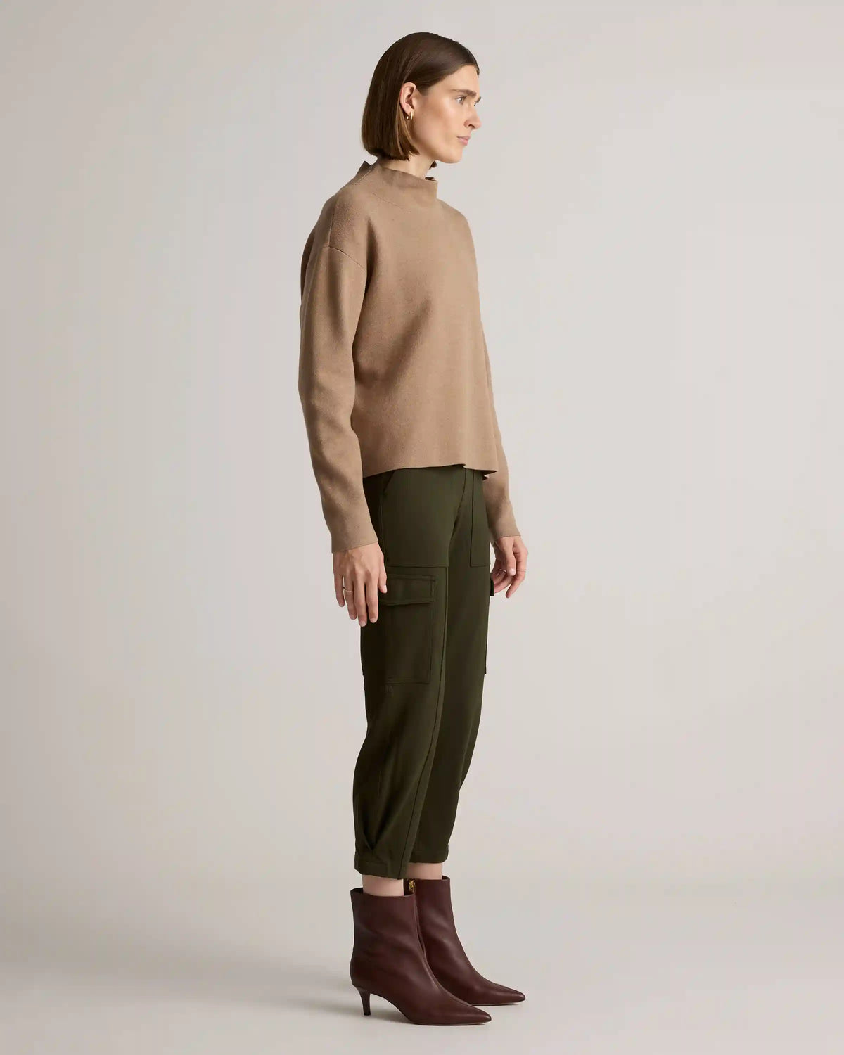 Ultra-Stretch Ponte Tapered Cargo Pants